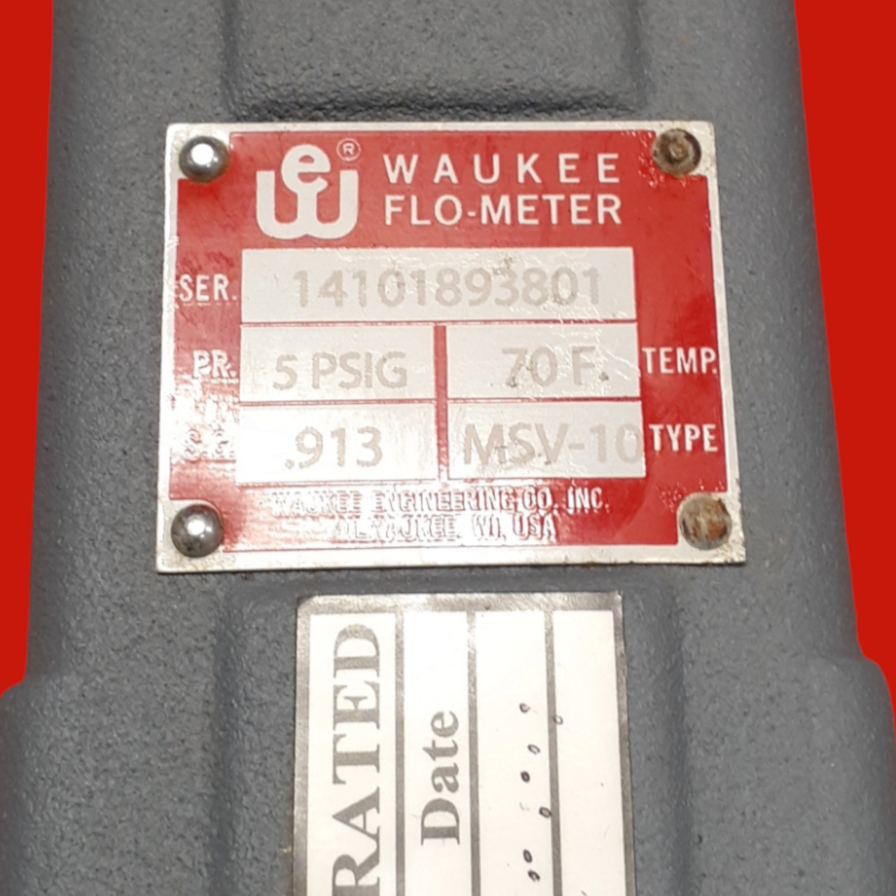 Waukee MSV-10 95% Nitrogen 5% Hydrogen Flo-Meter