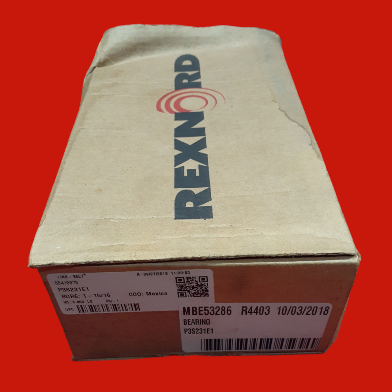 Rexnord Link-Belt P3S231E1, 1-15/16" Pillow Block Ball Bearing