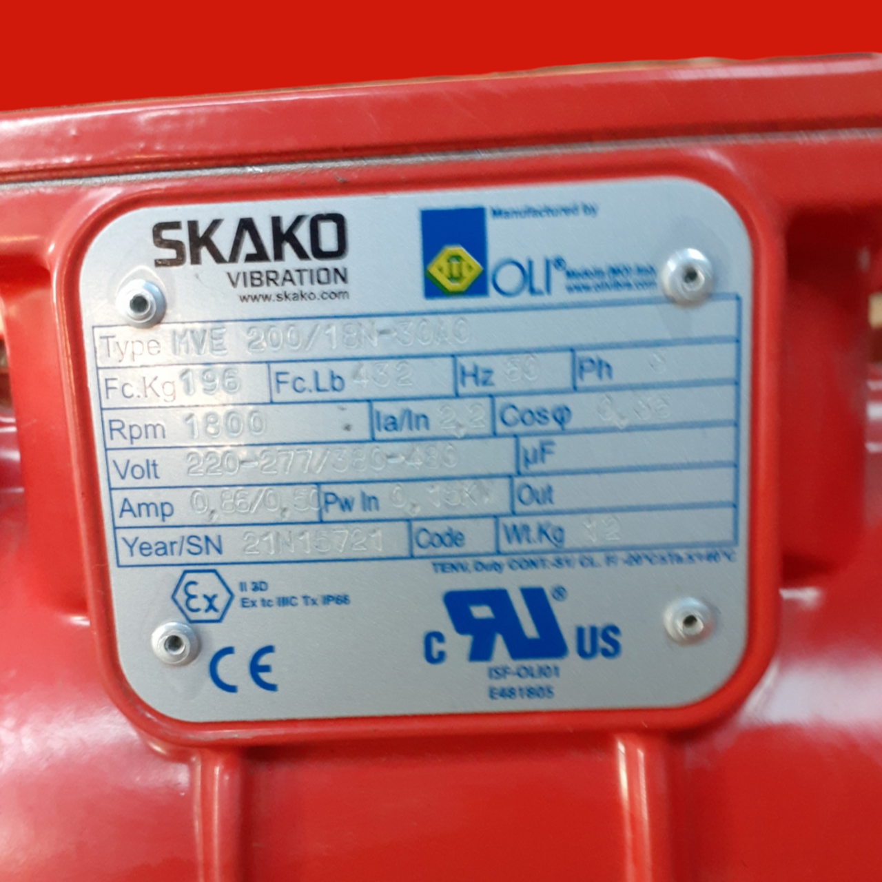 Skako Vibration MVE 200/18N-30A0 Industrial Vibrator