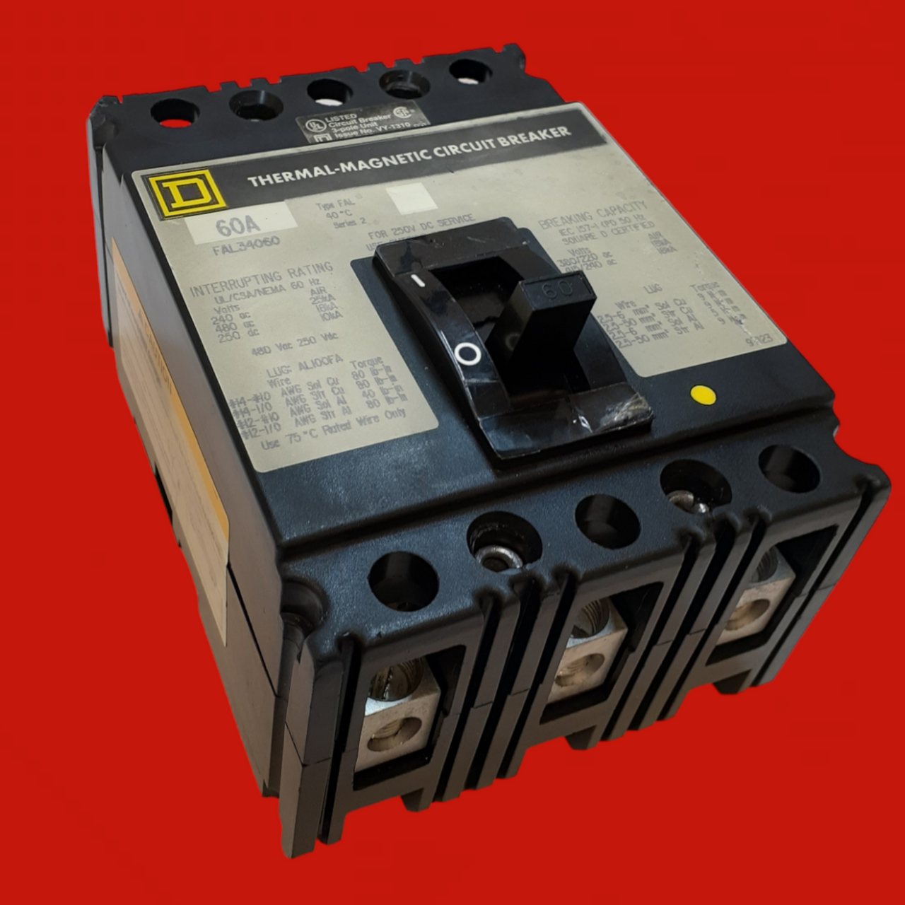 Square D Schneider Electric FAL34060 Circuit breaker, FA, 480V, 60A, 3 pole, FAL34060