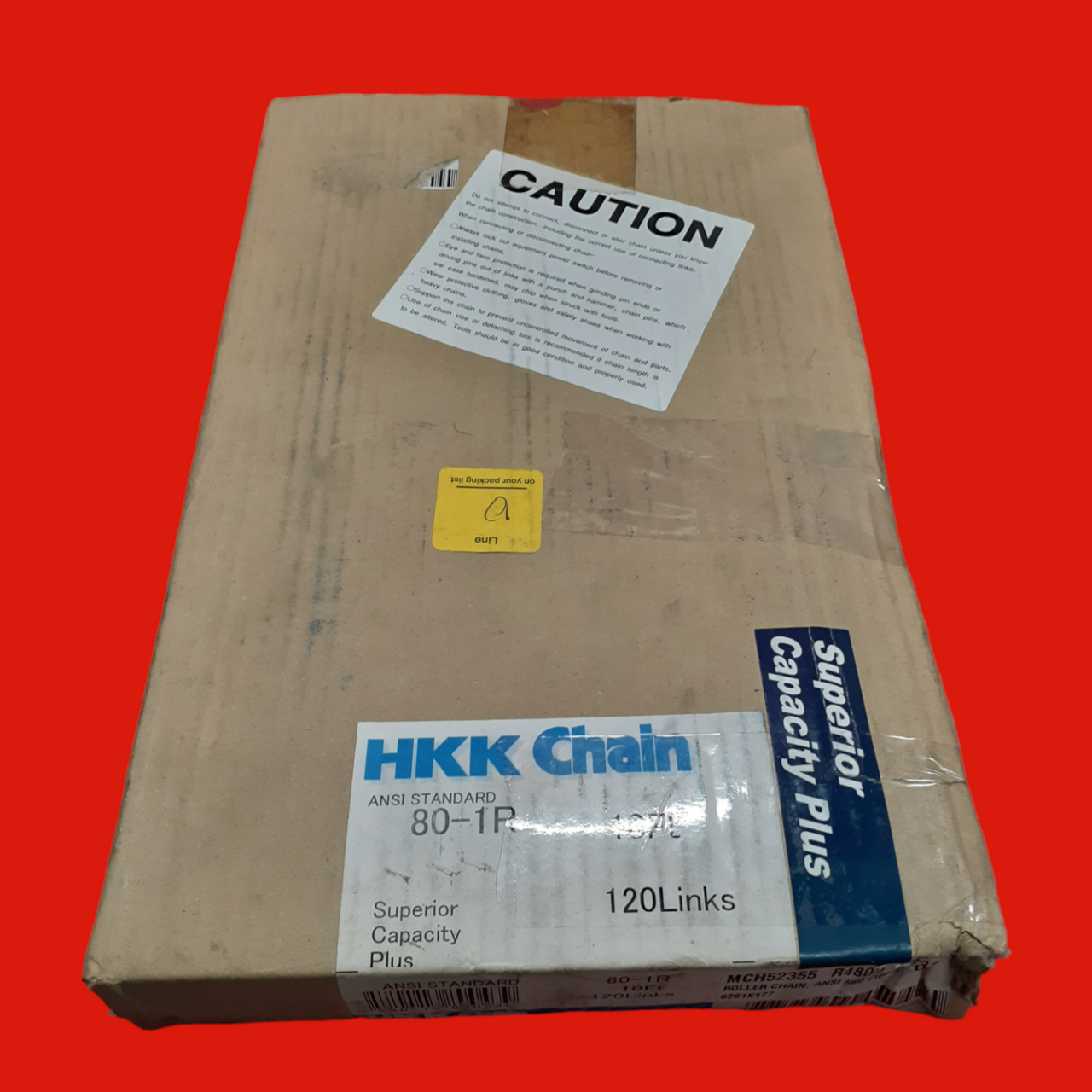 HKK Chain 80-1R, 10ft, 120 Links Superior Capacity