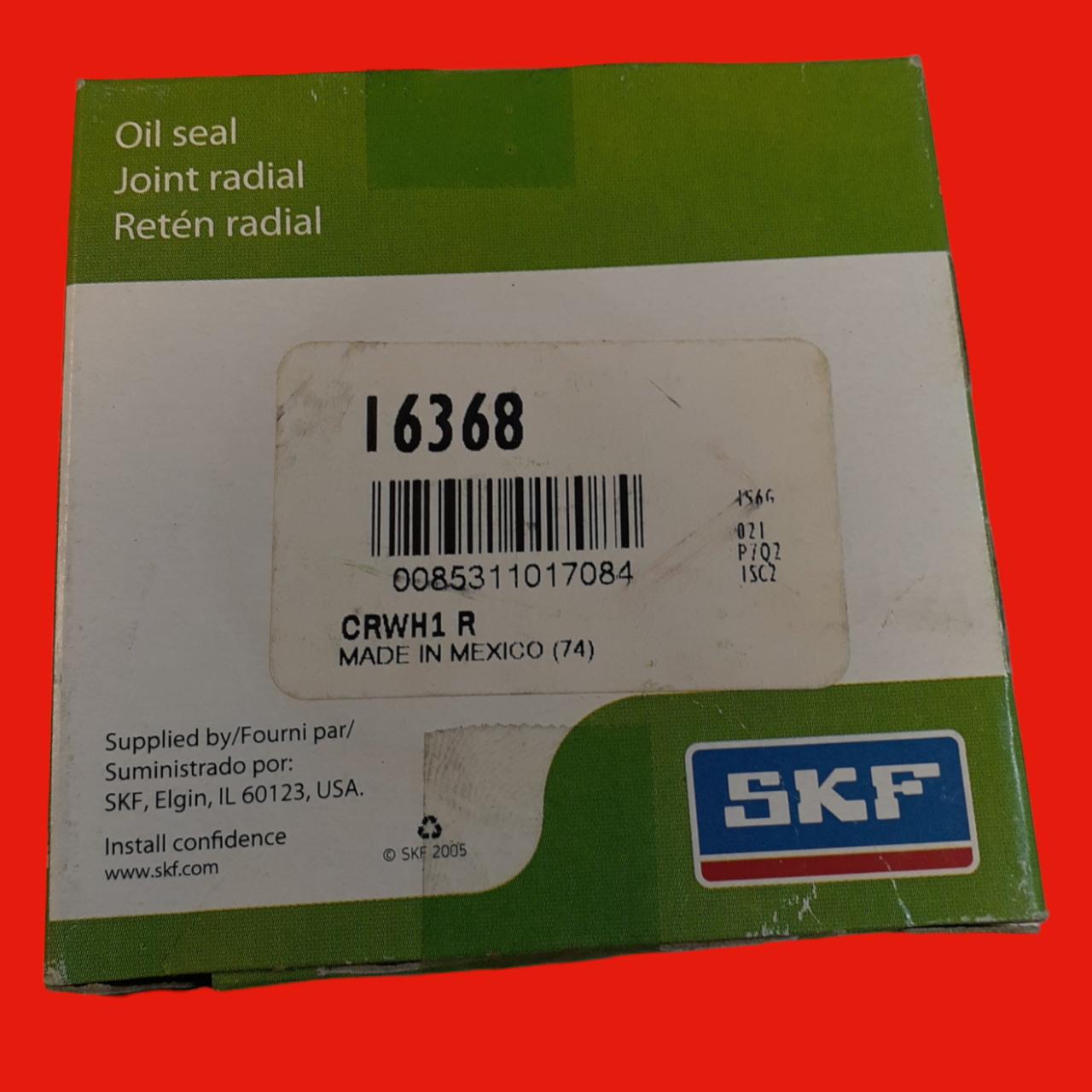 SKF 16368 Radial Shaft Seal with Double Metal Case, SKF Wave Lip