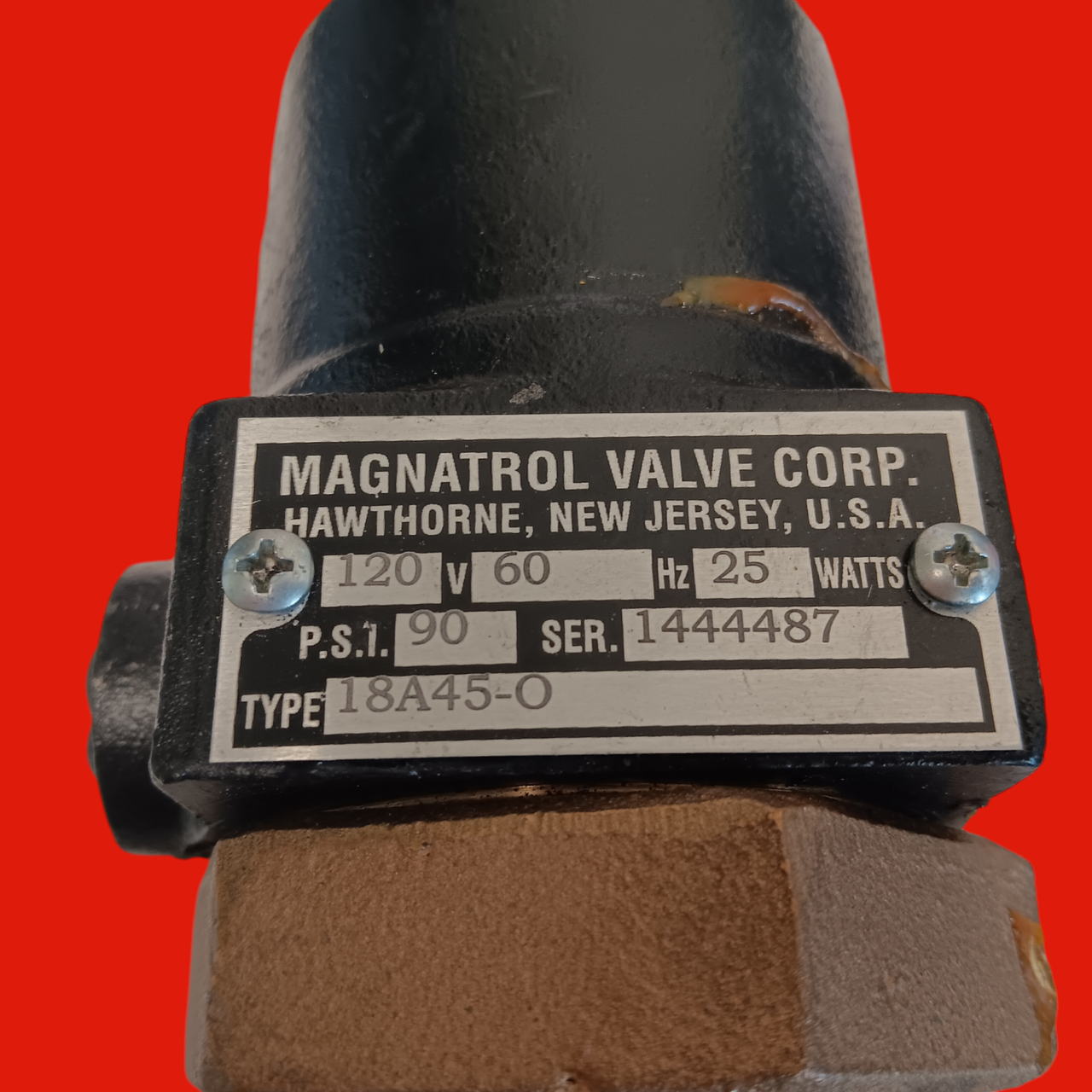 Magnatrol Valve Corp. 18A45-0 Bronze Solenoid Valve, 1-1/4" NPT, Full Port, Normally Closed