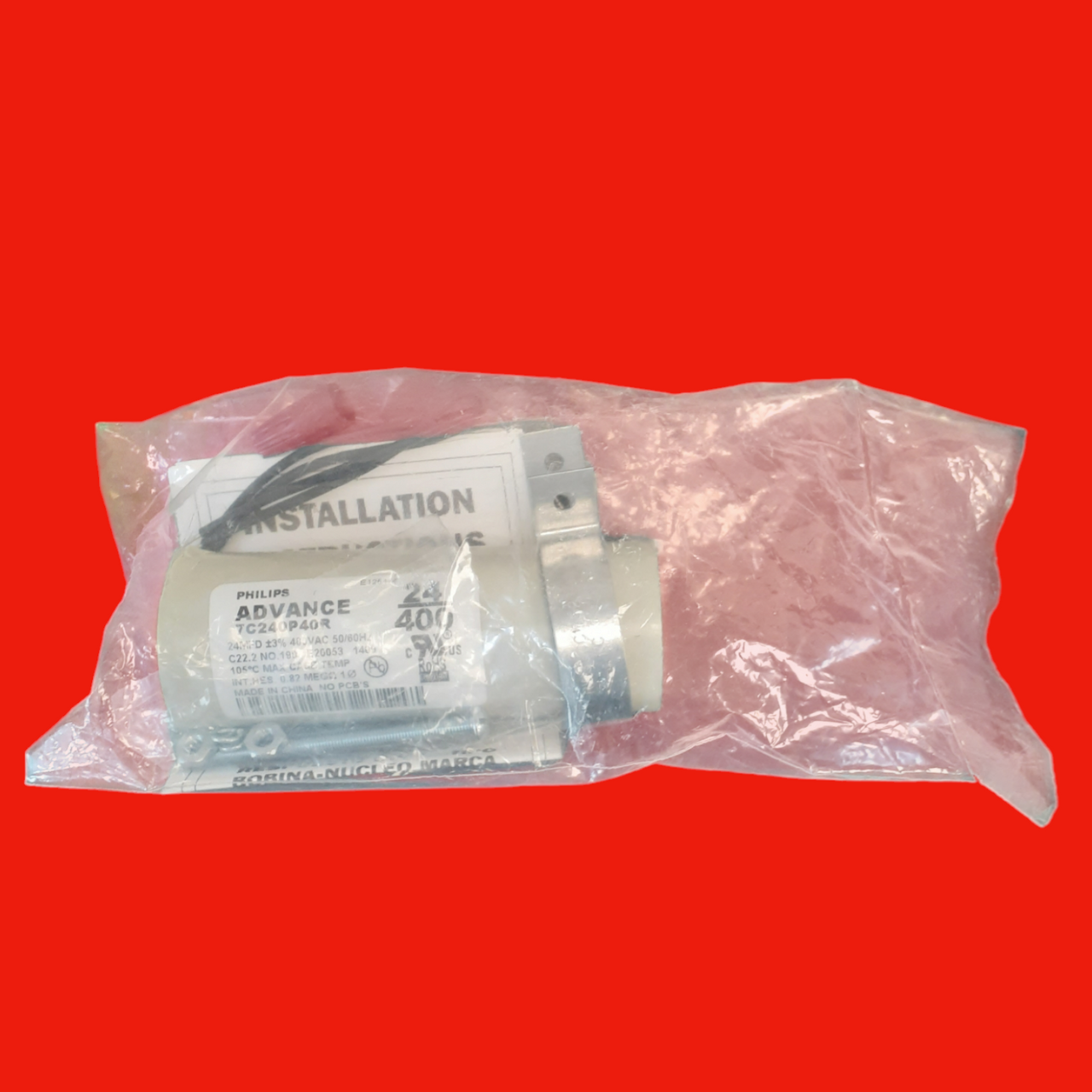 Philips Advance 7C240P40R Capacitor Dry, Microfarad: 24, Voltage: 400, Lamps: 1