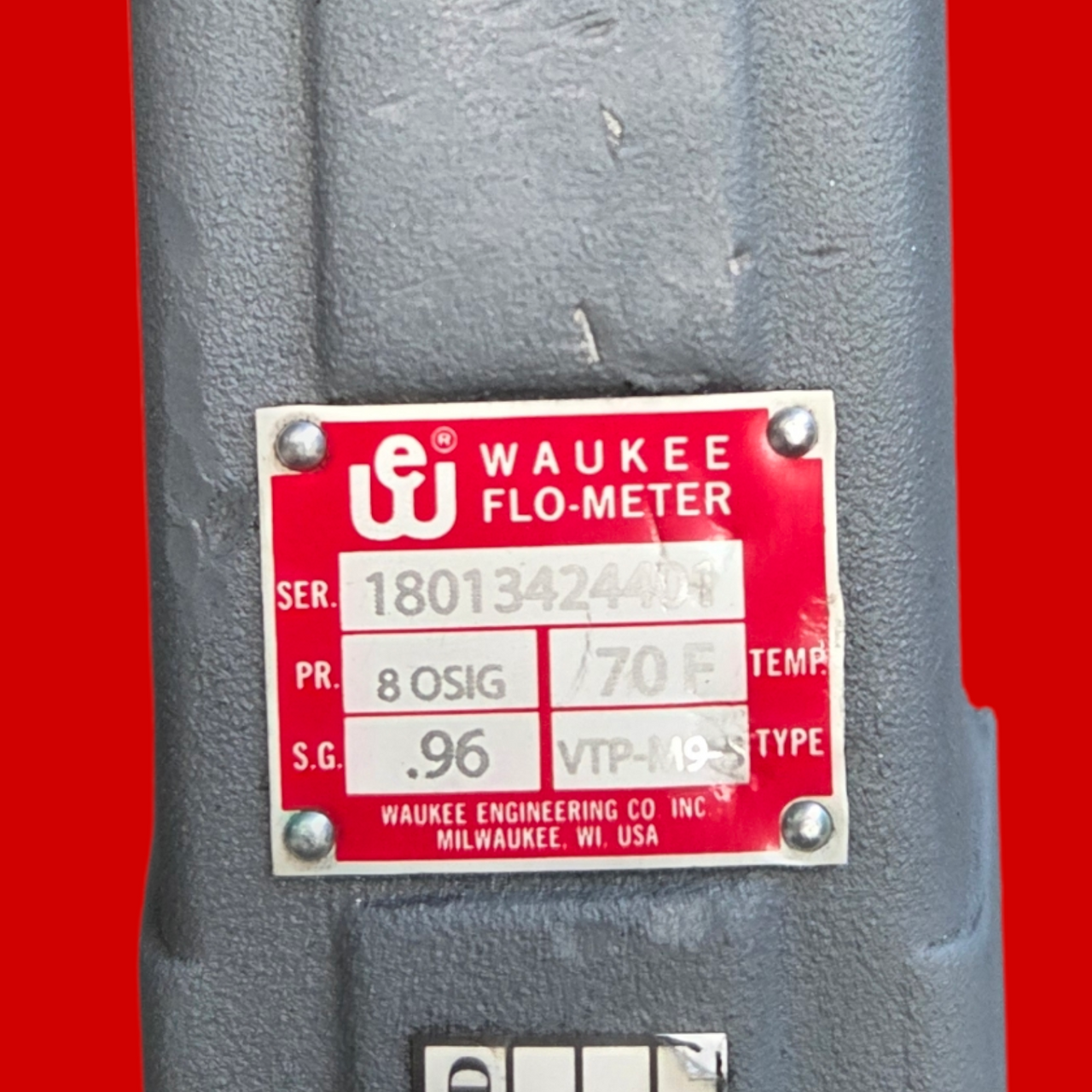 Waukee Valve-Tronic Plus, VTP-M9-5 with CFH 0-500 Nitrogen Flow Meter,  VTP-M9-5