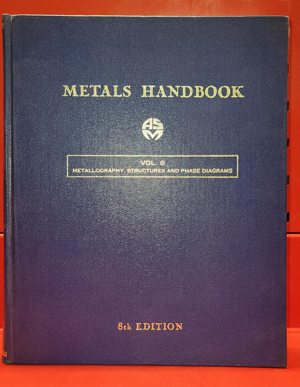 ASM Metals Handbook Volume 8 Metallography, Structures and Phase Diagrams. 8th Edition