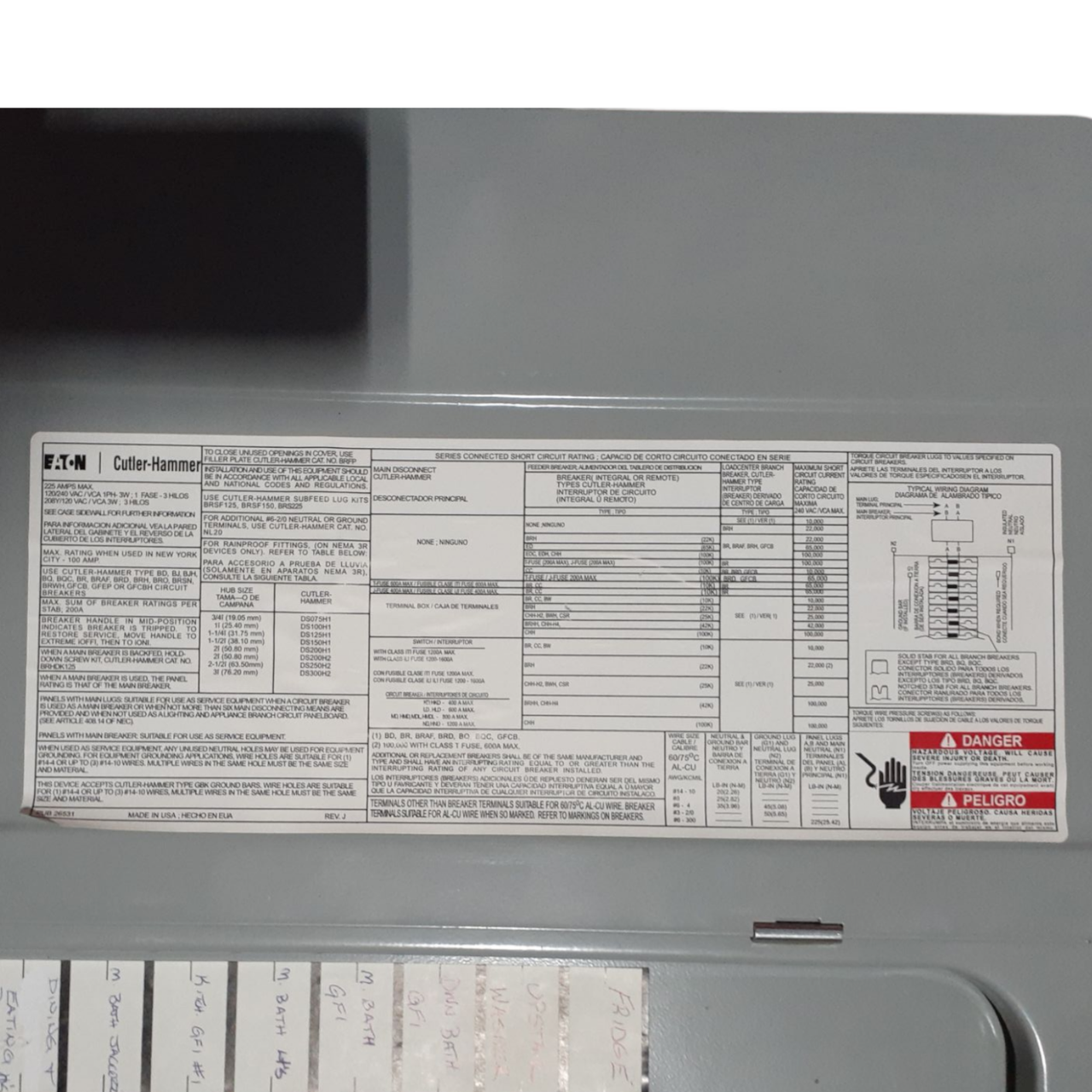 Eaton CH 120/240 VAC 225 Amp 1-Phase 3-Wire - BR4242L225