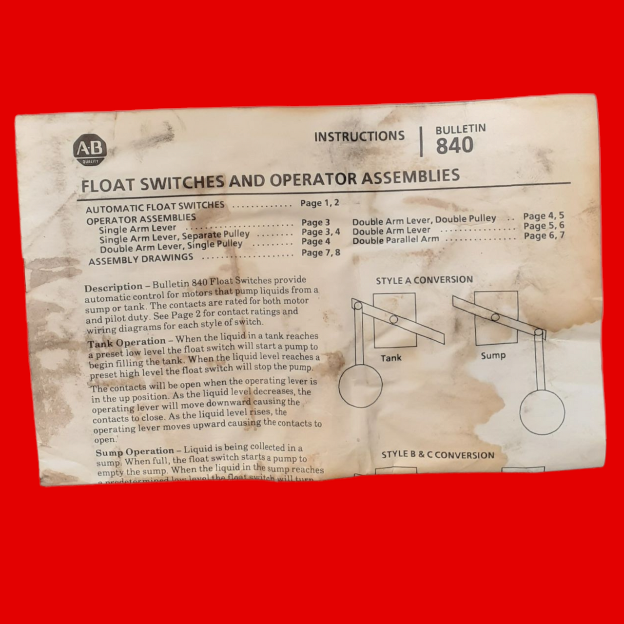 Allen Bradley 840-A41 Electro-Mechanical 840 Float Switch