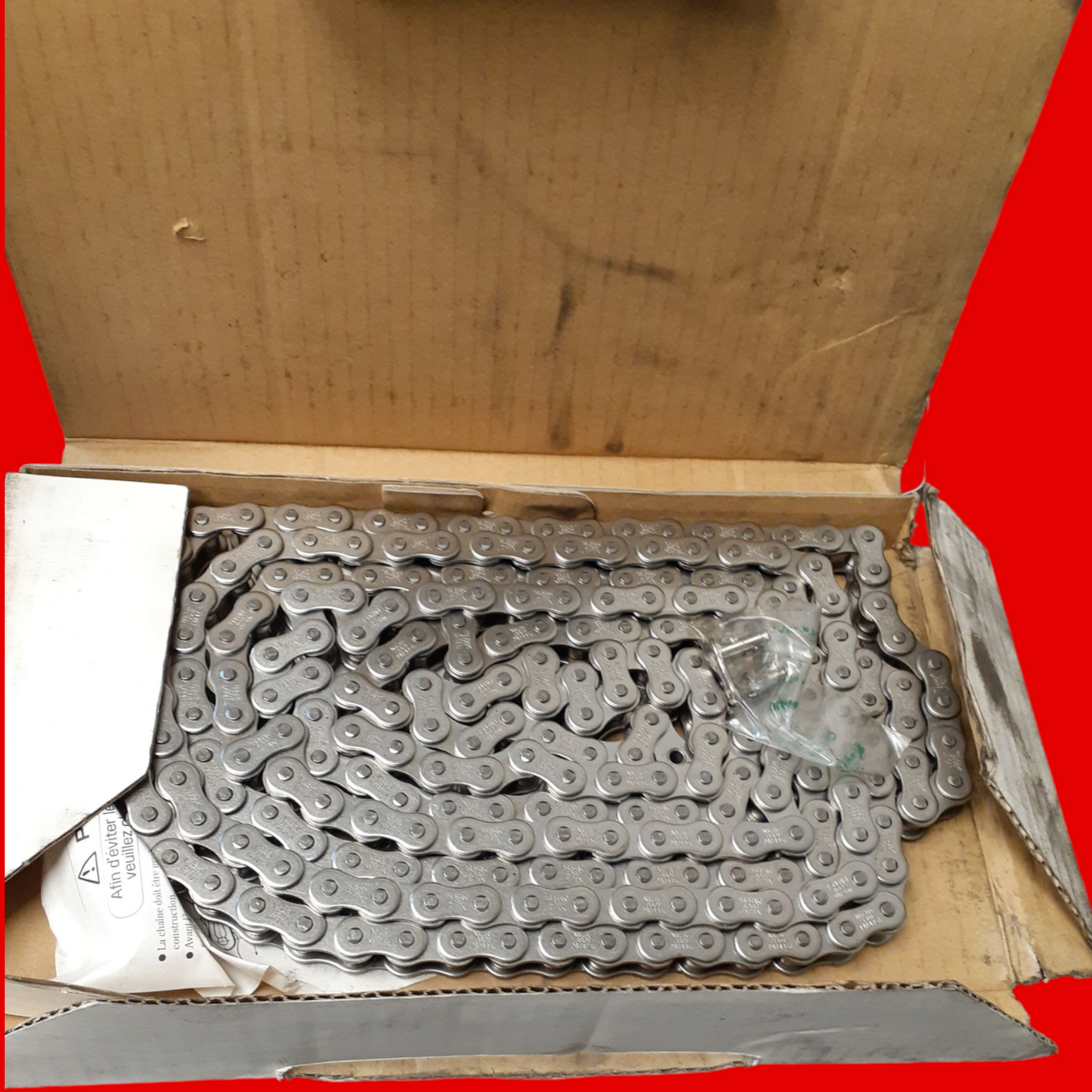 Tsubaki 40SS Roller Chain: Single Strand, 40, 1/2 in Pitch, Stainless Steel, 10 