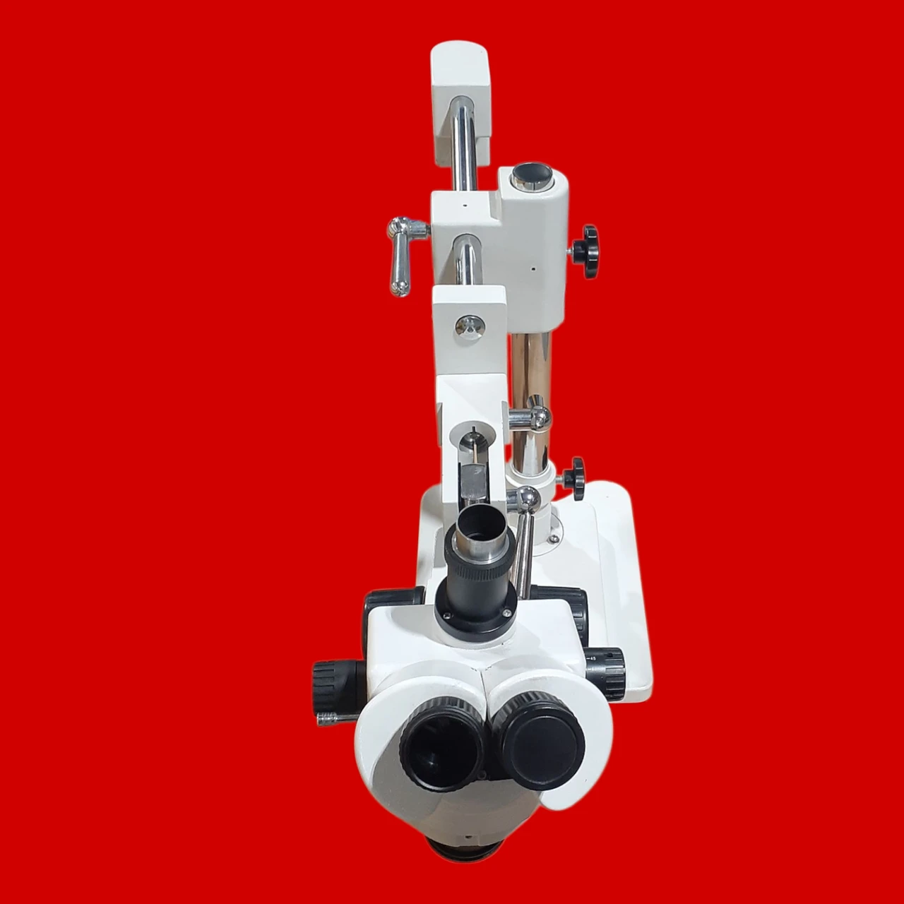 AmScope SM-4 Series Simul-Focal Lockable Zoom Trinocular Stereo Microscope 7X-45X Magnification on Double Arm Boom Stand, SM-4NTP