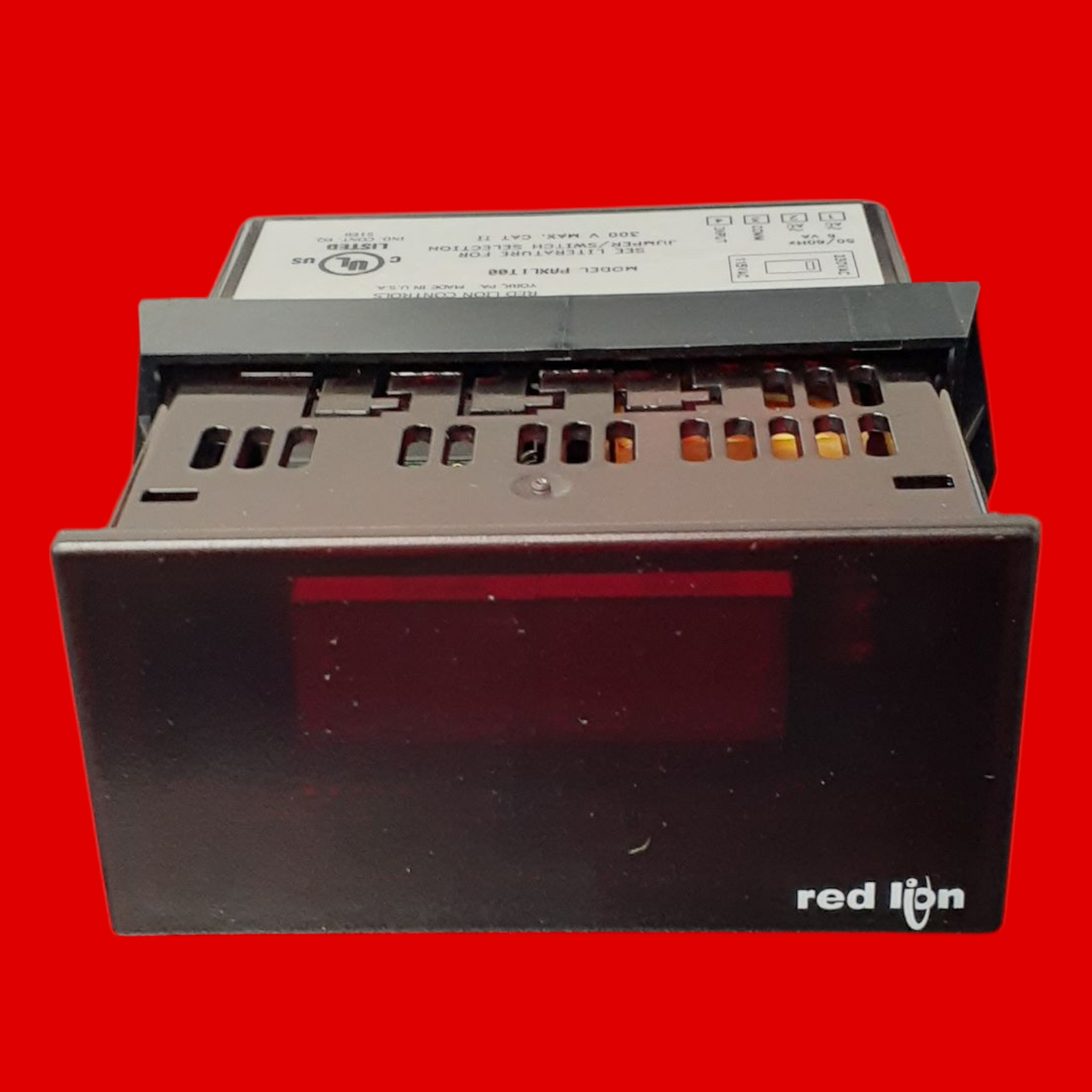 Red Lion Controls PAXLIT00 Panel Meter, Current, 1/8 DIN, 5-Digit, Red, LED, 0-5 Amp