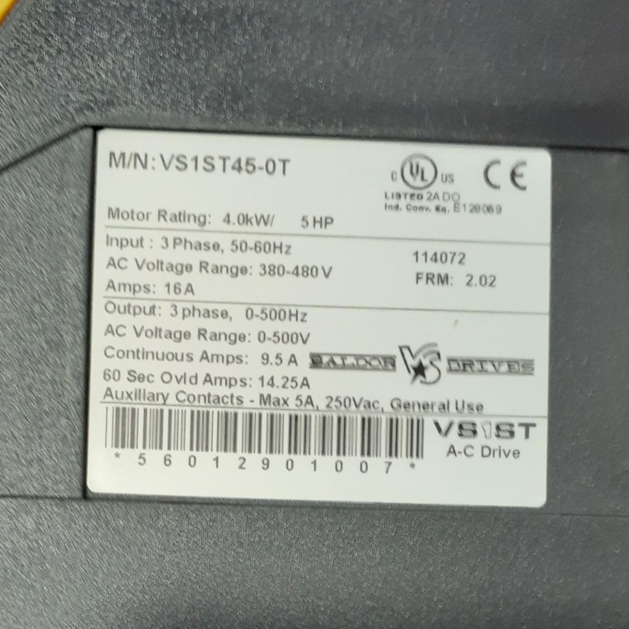 Baldor VS1ST45-0T Drive, 5HP, 3PH, 380-480VAC