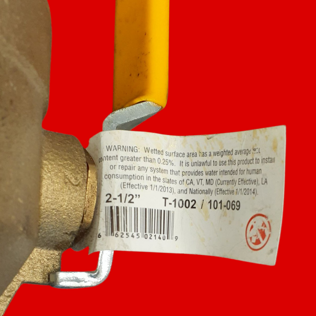 Legend Valve 2-1/2" T-1002/101-069 Forged Brass Full Port Ball Valve, Gland Follower Design
