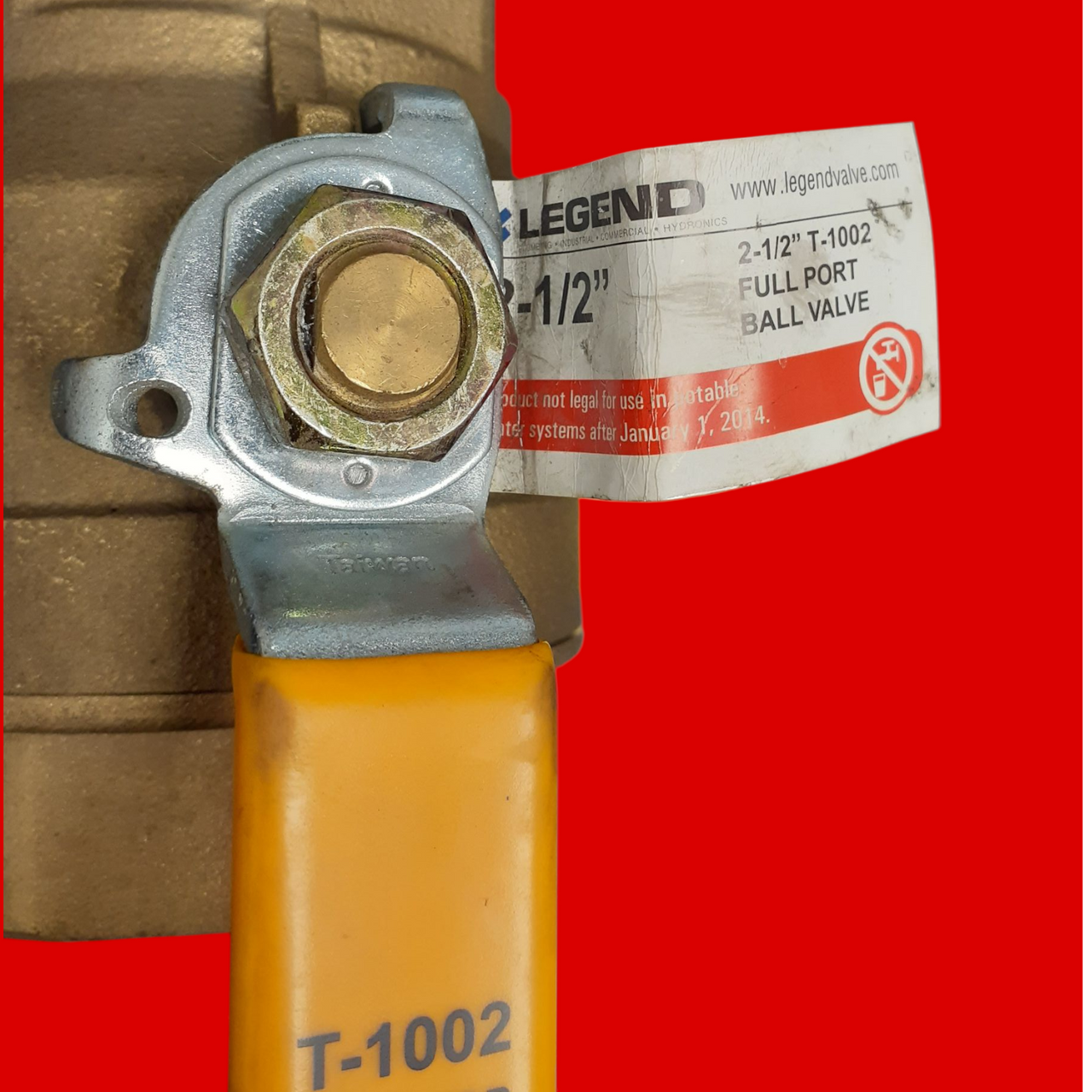 Legend Valve 2-1/2" T-1002/101-069 Forged Brass Full Port Ball Valve, Gland Follower Design
