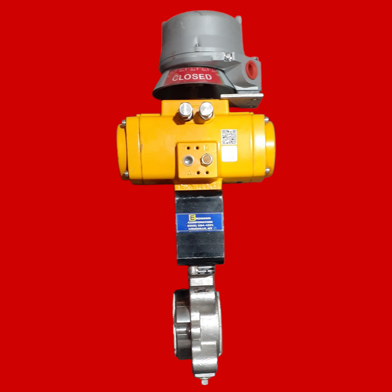 EL-O-Matic F-Series Rack and Pinion Pneumatic Valve Actuator, F0065U with StoneL Quartz QX Explosionproof Mechanical Switch, and  2" DeZURIK BHP Butterfly Valve