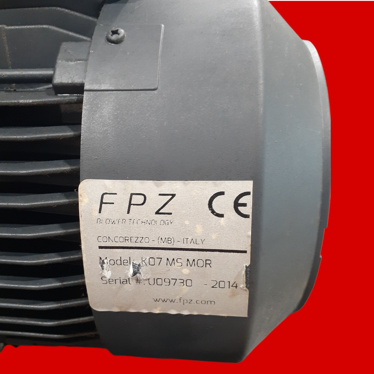 FPZ 5.5HP Single Stage Side Channel Regenerative Blower, K07 MS M0R