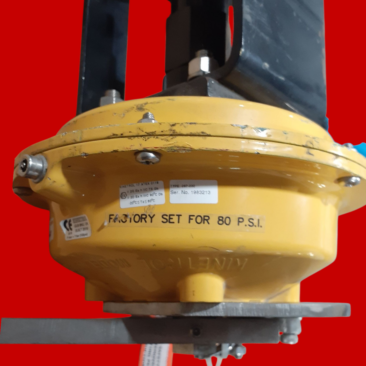 Kinetrol 097-030 English Spring Unit w/ Sharpe 3'' Stainless Steel Flanged Ball Valve