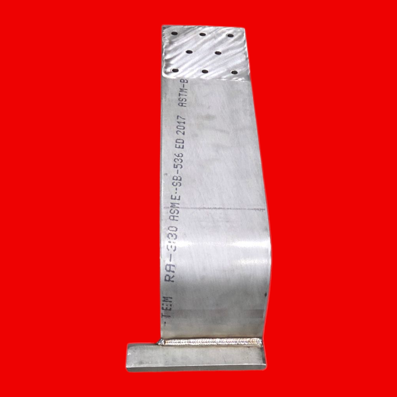 RA330 High Temperature Nickel-Chromium Alloy Bracket, 0.375" T X 26-1/2" L X 6"W