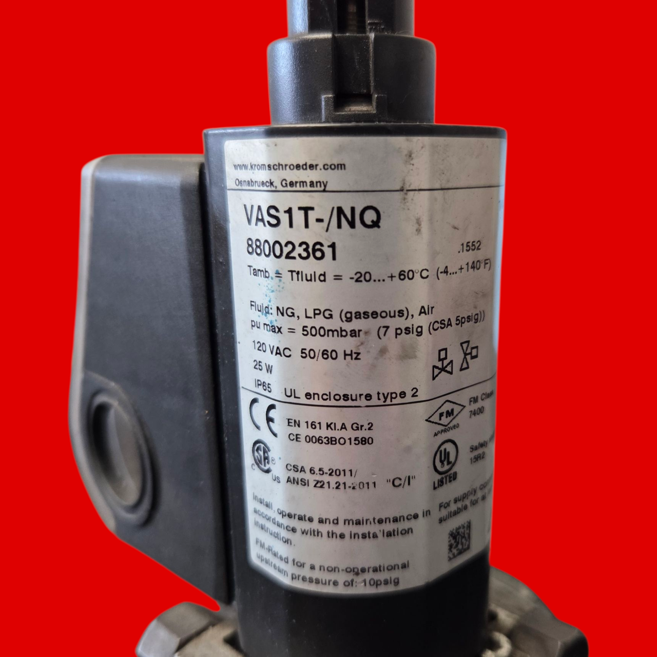 Kromschroder VAS1T/NQ Solenoid Valve, 88002361, 3/4" NPT