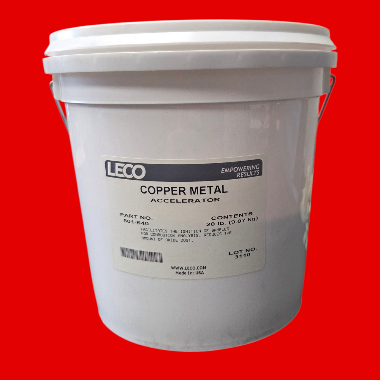 LECO 501-640 Copper Metal Accelerator, 20 lb. (9.07 kg) Bucket