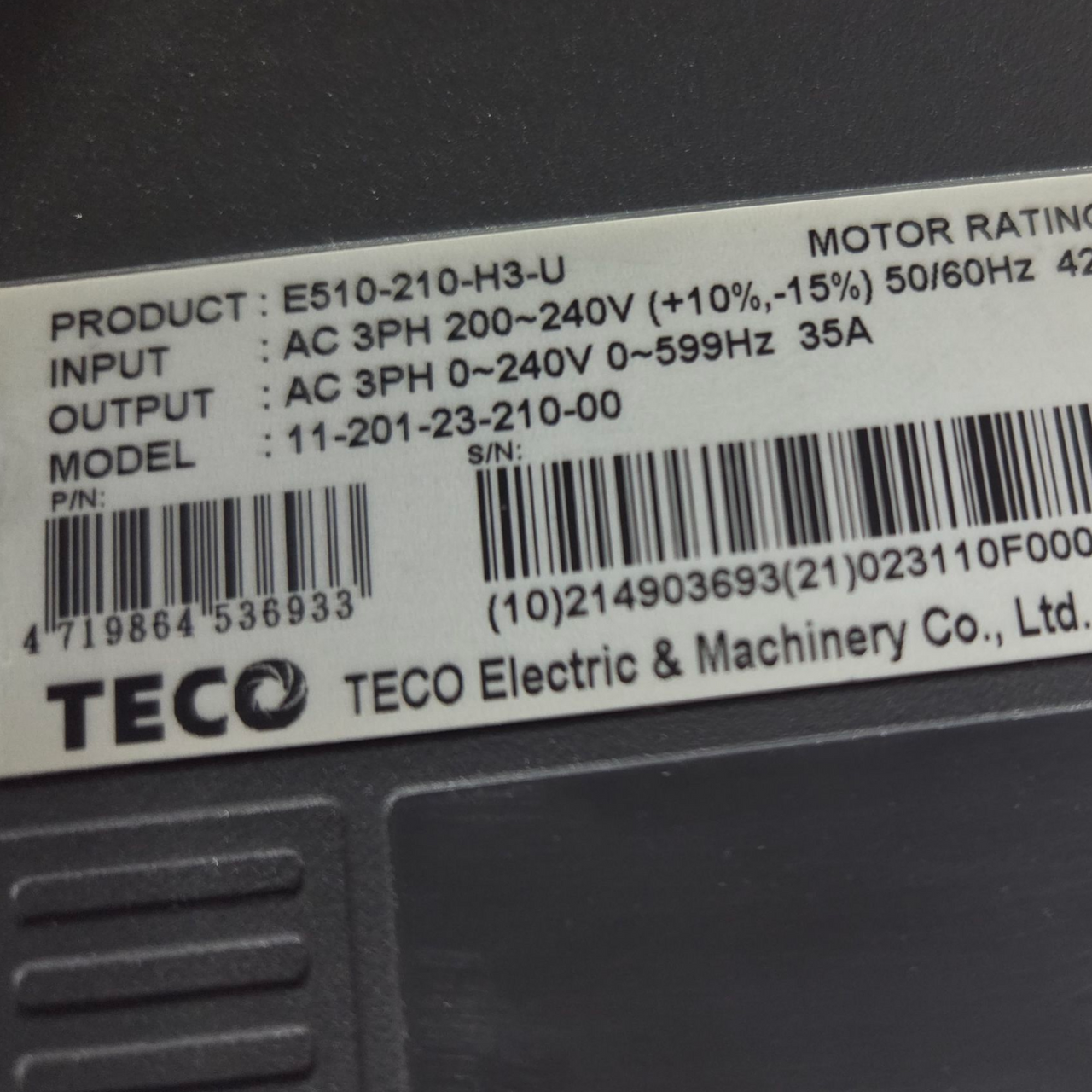 TECO-Westinghouse E510 Medium Duty Compact Drive,  E510-210-H3-U