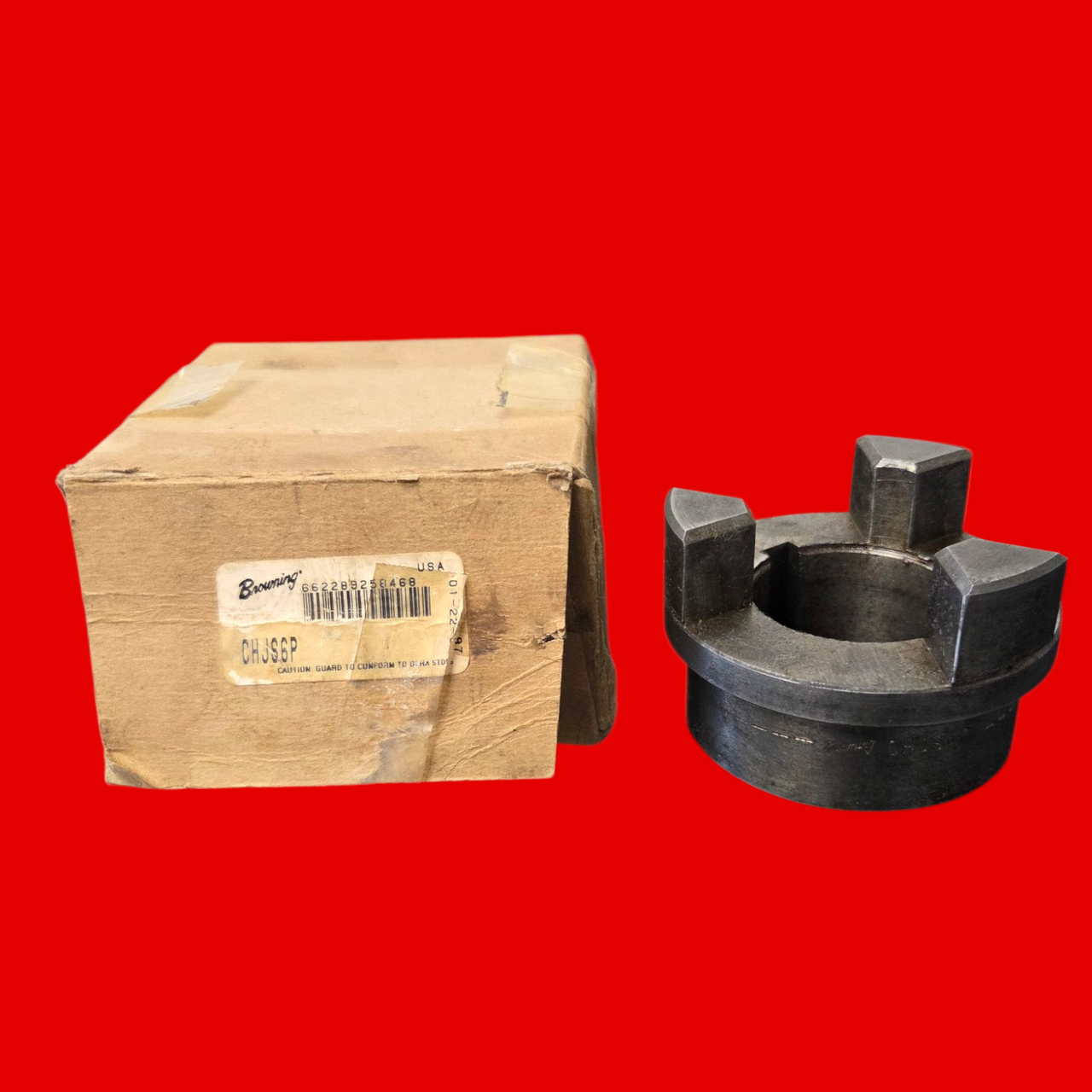Browning CHJS6P Jaw Coupling Hub - Straight Jaw, 1/2 to 1-3/4 in Bore