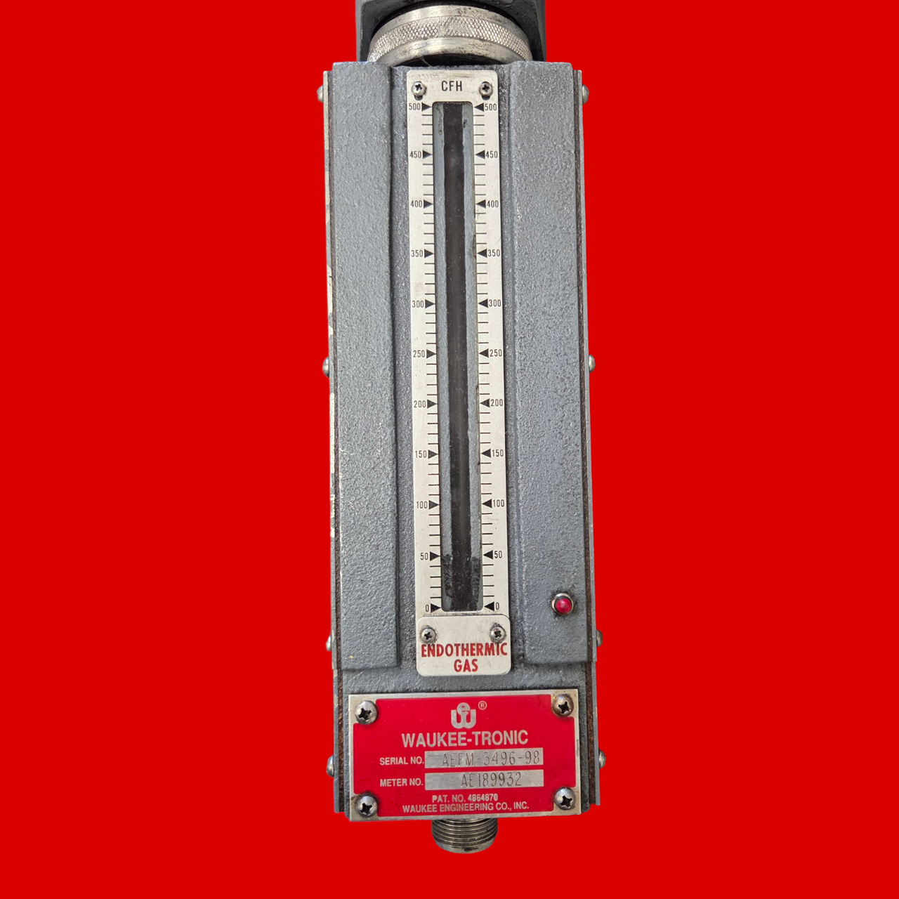 Waukee Valve-Tronic Electronic CFH 0-500 Endothermic Gas Flow Meter, MPX-9VT