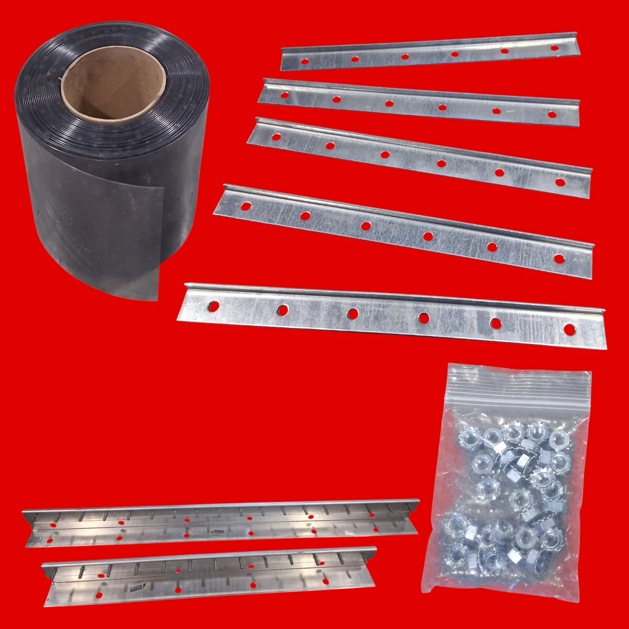 Singer Safety 12"Wx12'L Smooth Strip Door Kit- Covers 5Ft. Opening
