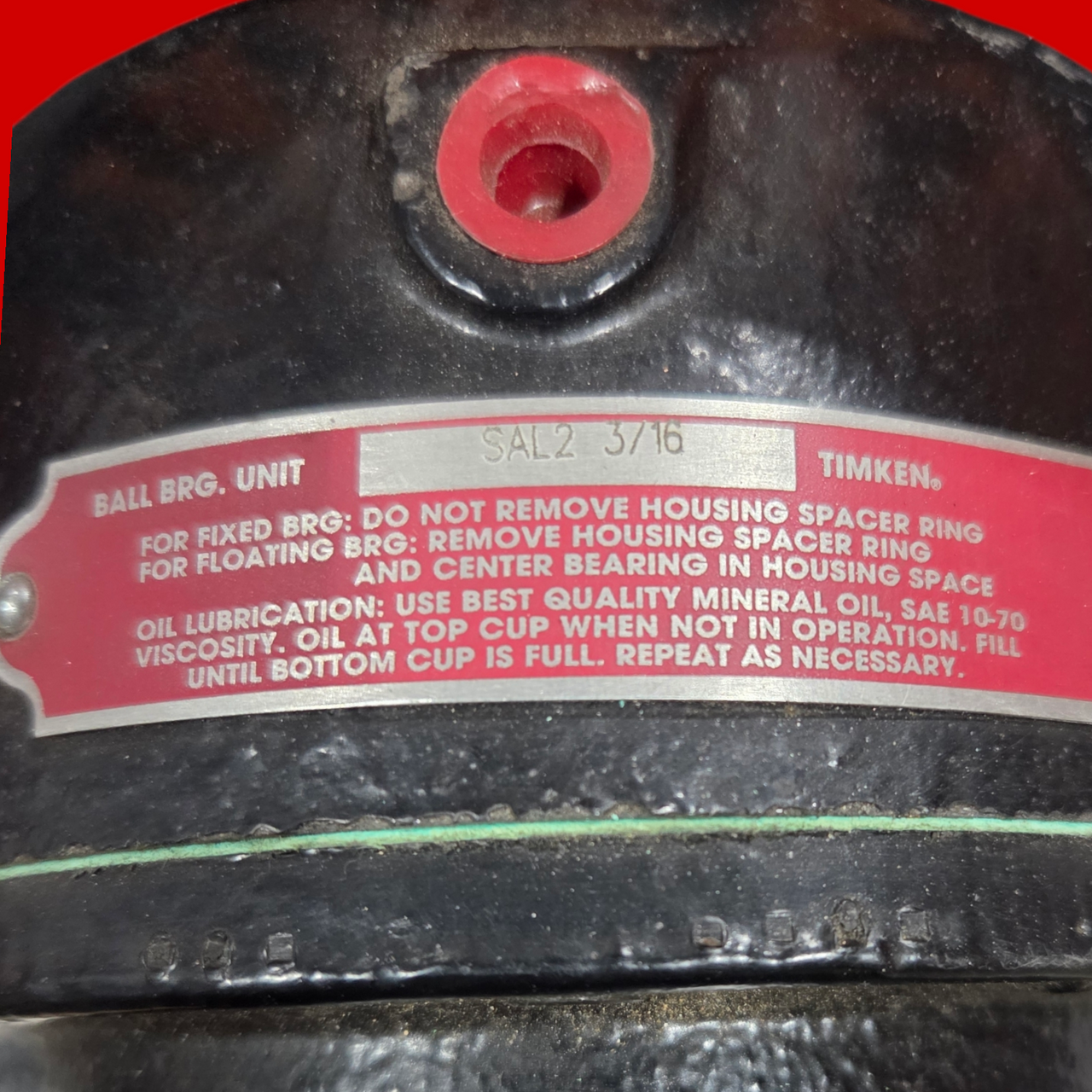 Timken SAL2 3/16 Pillow Block Ball Bearing Unit - 2-Bolt Base, 2-3/16 in Bore, Cast Iron Material, Standard Duty, Expansion Bearing (Floating)