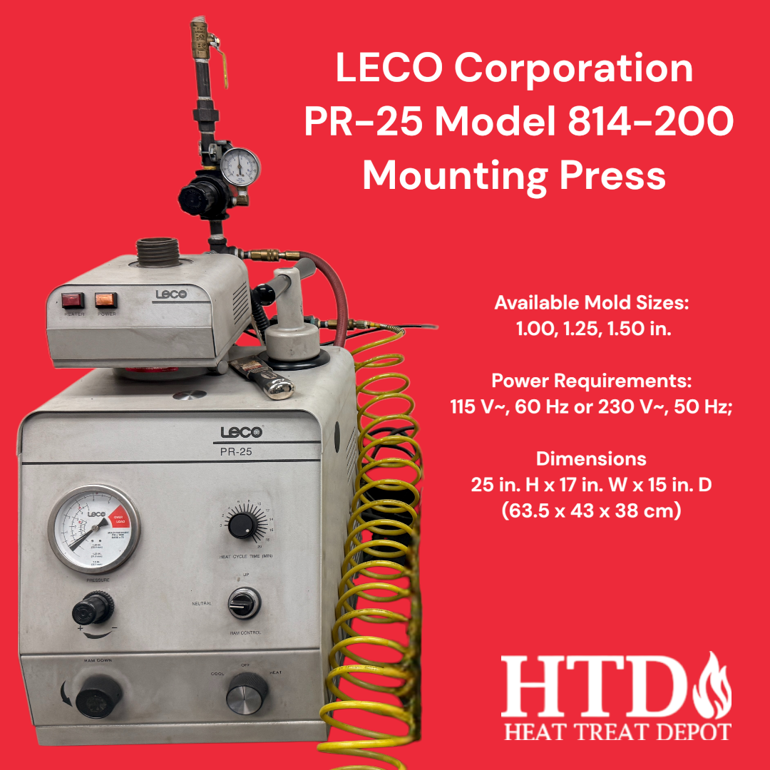 LECO PR-25 Model 814-200 Mounting Press w/ 807-927-125 Heater/Cooler