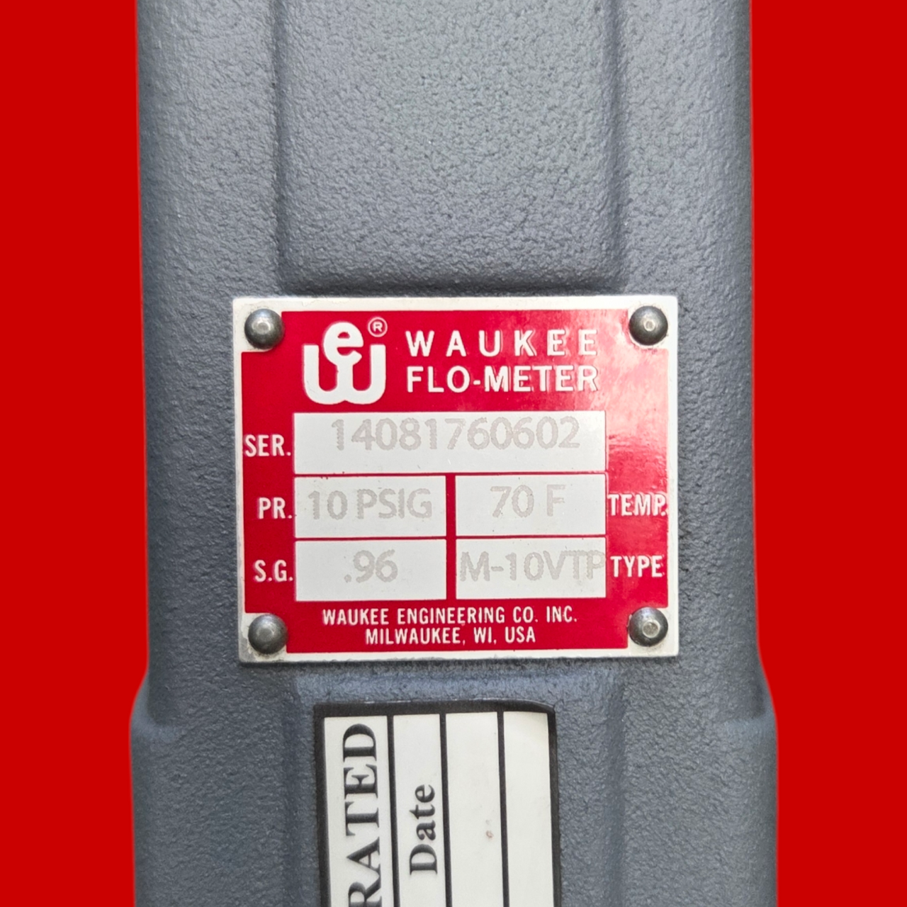 Waukee Valve-Tronic Plus, VTP-M10-1 with CFH 0-1000 Nitrogen Flow Meter,  M-10VTP