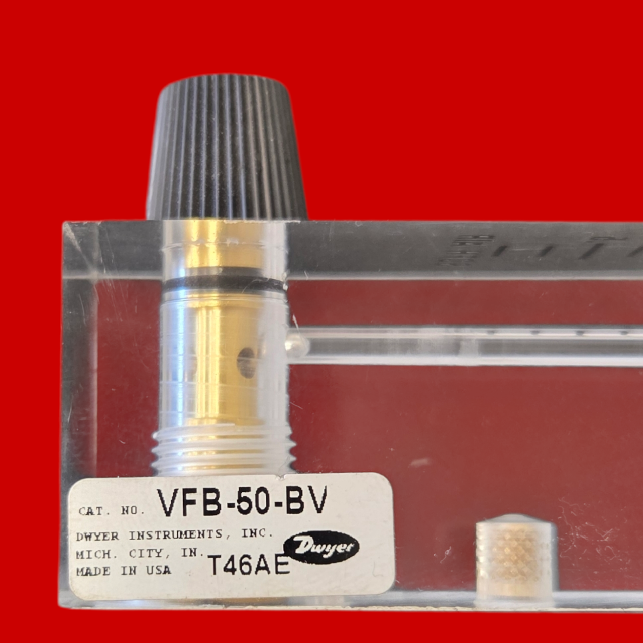 Dwyer  Visi-Float Flowmeter, 0.3-3 SCFH Air, VFB-50-BV