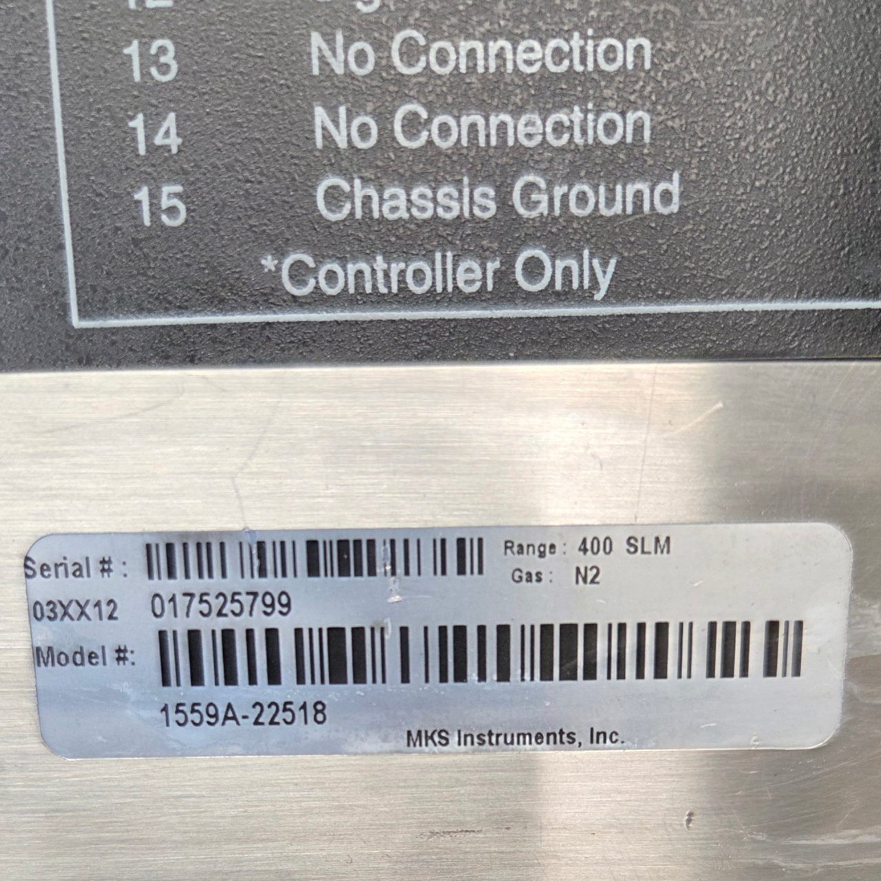 MKS Instruments Elastomer-Sealed Mass Flow Controller for Nitrogen Gas, 1559A-22518