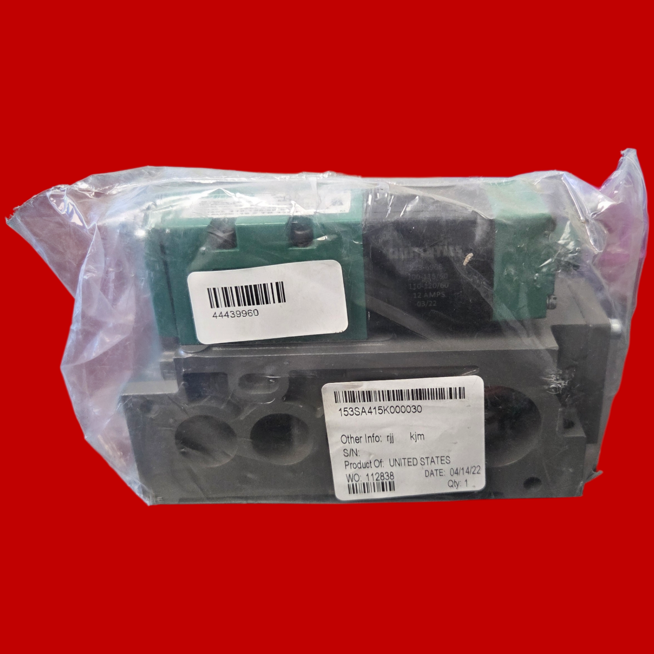Numatics 153SA415K000030 Solenoid Air Control Valve: Four-Way / Two-Position, 