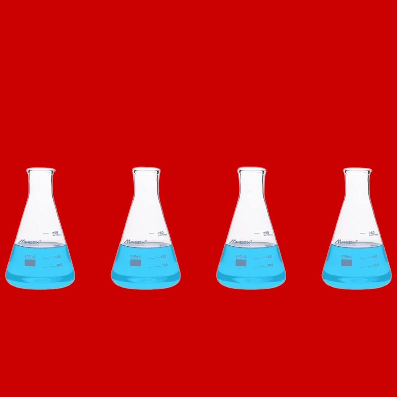 Maccx Scientific 8.5oz (250mL) Erlenmeyer Flask, Pack of 4