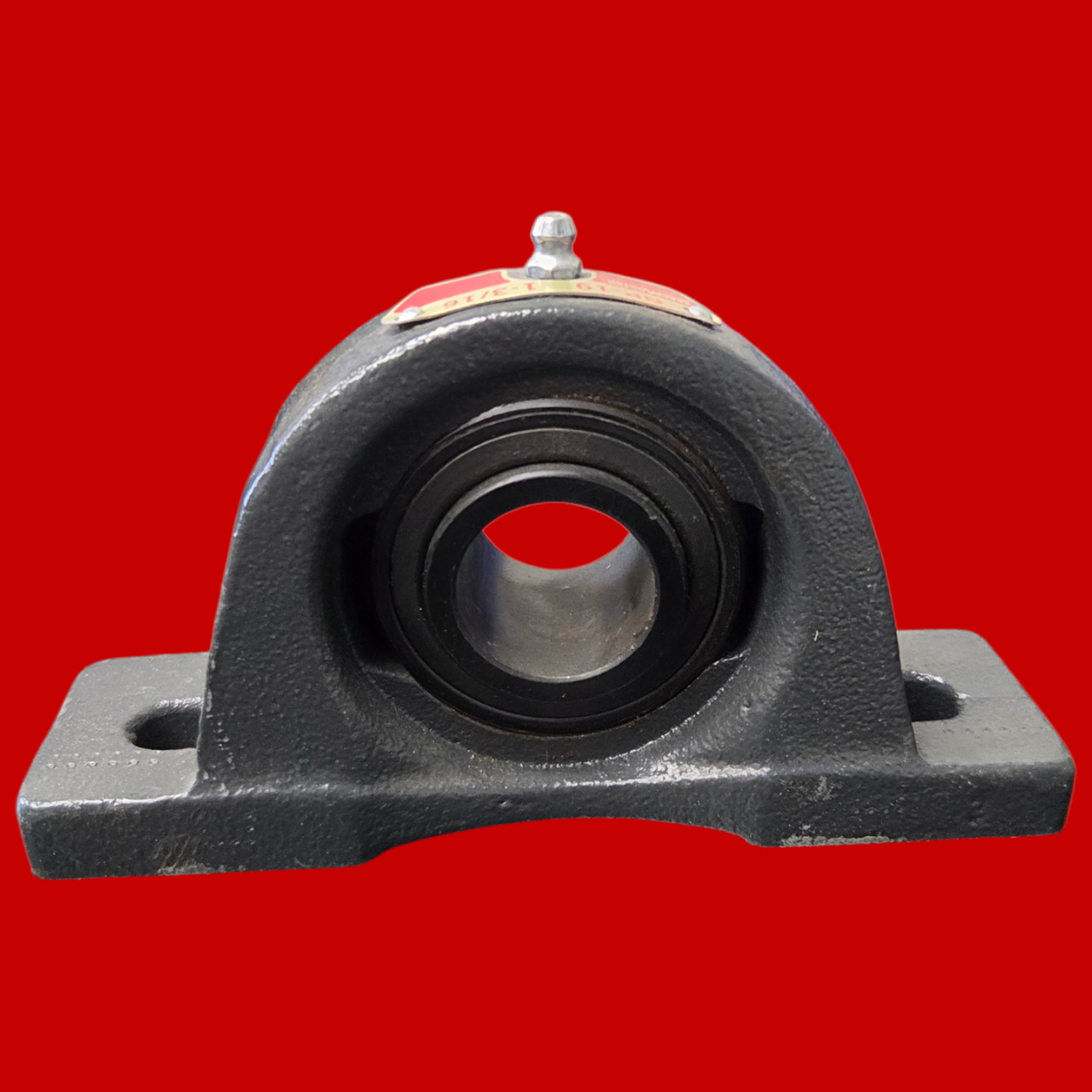 SealMaster NP-19 Pillow Block Ball Bearing Unit, 2-Bolt Base, 1-3/16 in Bore, Cast Iron Material, Standard Duty, Non-Expansion Bearing (Fixed)