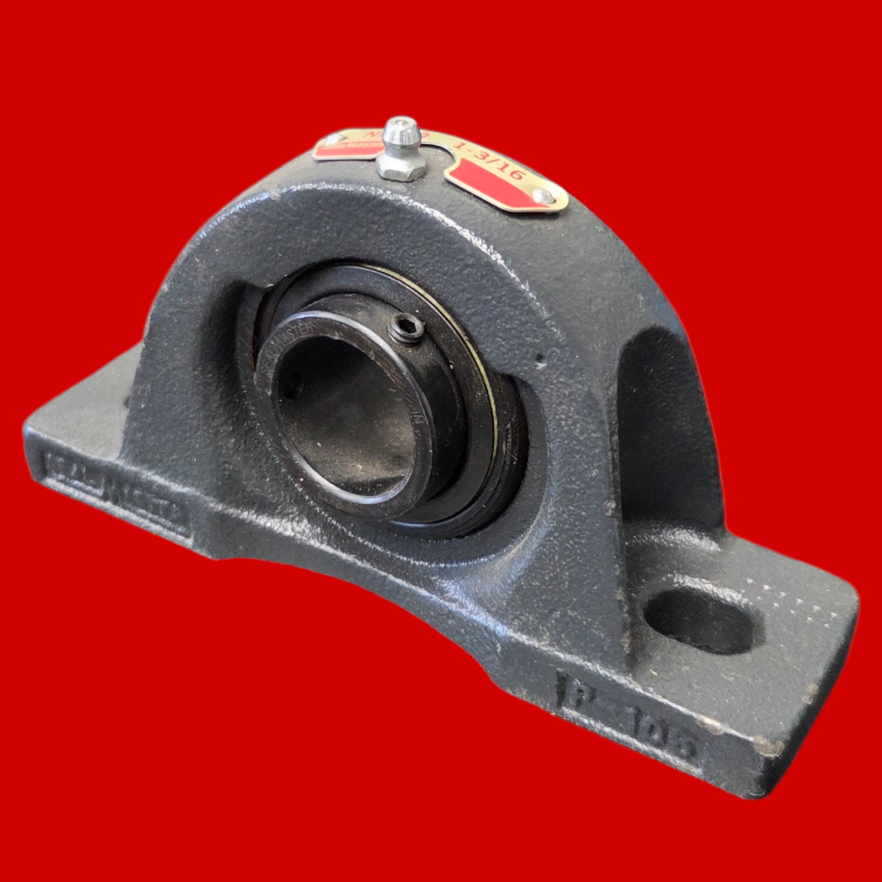SealMaster NP-19 Pillow Block Ball Bearing Unit, 2-Bolt Base, 1-3/16 in Bore, Cast Iron Material, Standard Duty, Non-Expansion Bearing (Fixed)