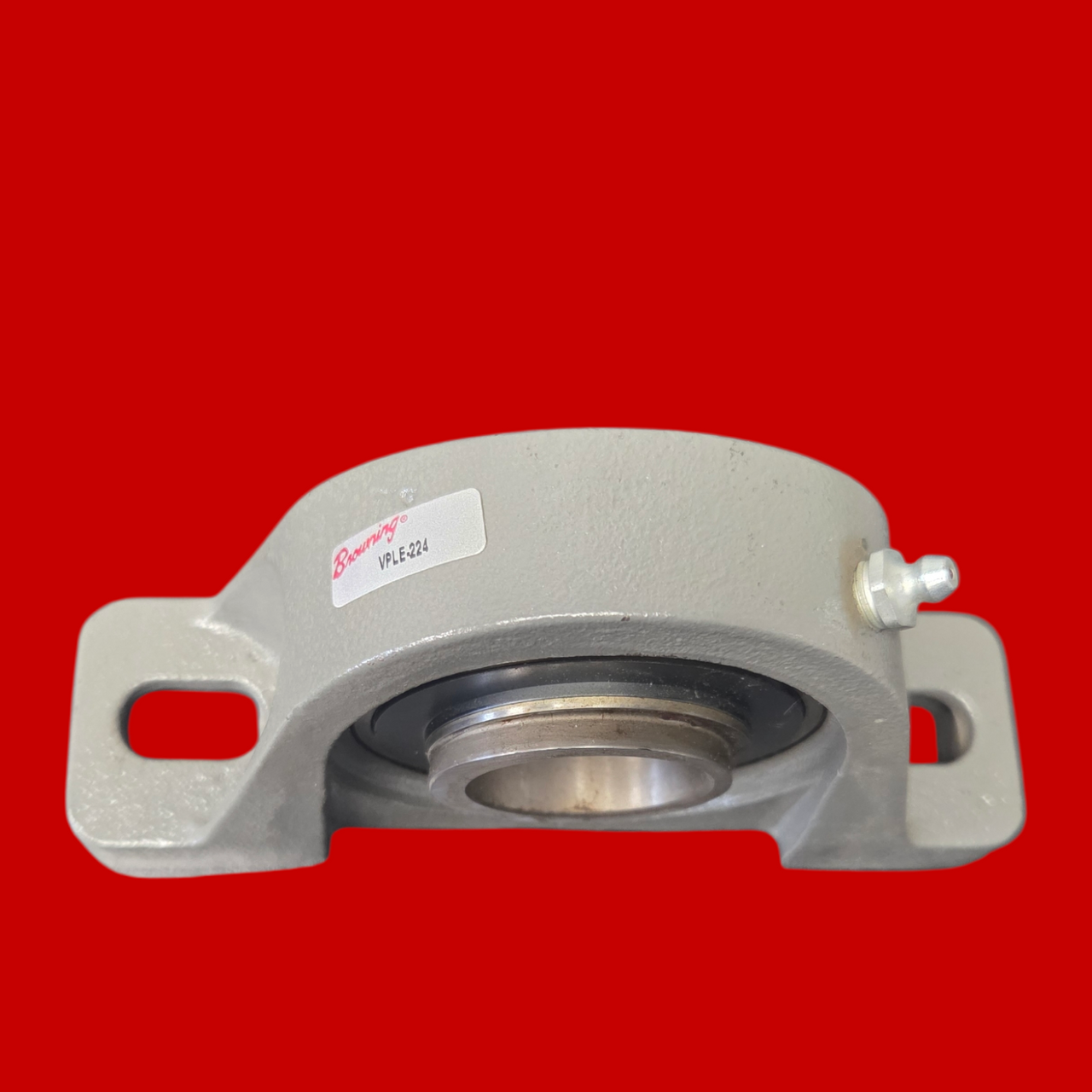 Browning VPLE-224 Pillow Block Ball Bearing Unit - 2-Bolt Base, 1-1/2 in Bore, Cast Iron Material, Standard Duty, Non-Expansion Bearing (Fixed), No Locking Collar