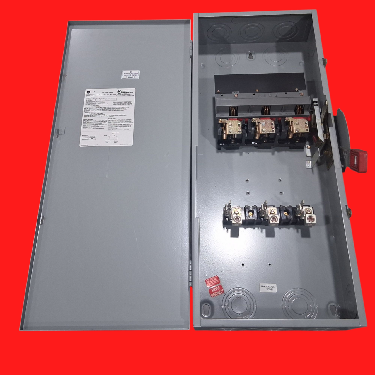 General Electric TH3364 Heavy Duty Fusible Safety Switch 3-Pole, 200 Amp, 600 Volt