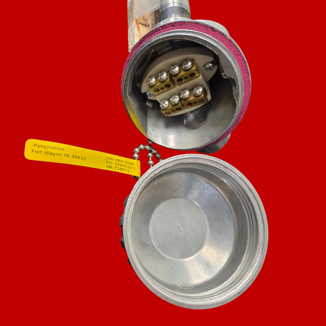 Pyromation SS2R-17B8-24-31,NT Type S Thermocouple Assembly with Ceramic Protection Tube, 24" Insertion Length