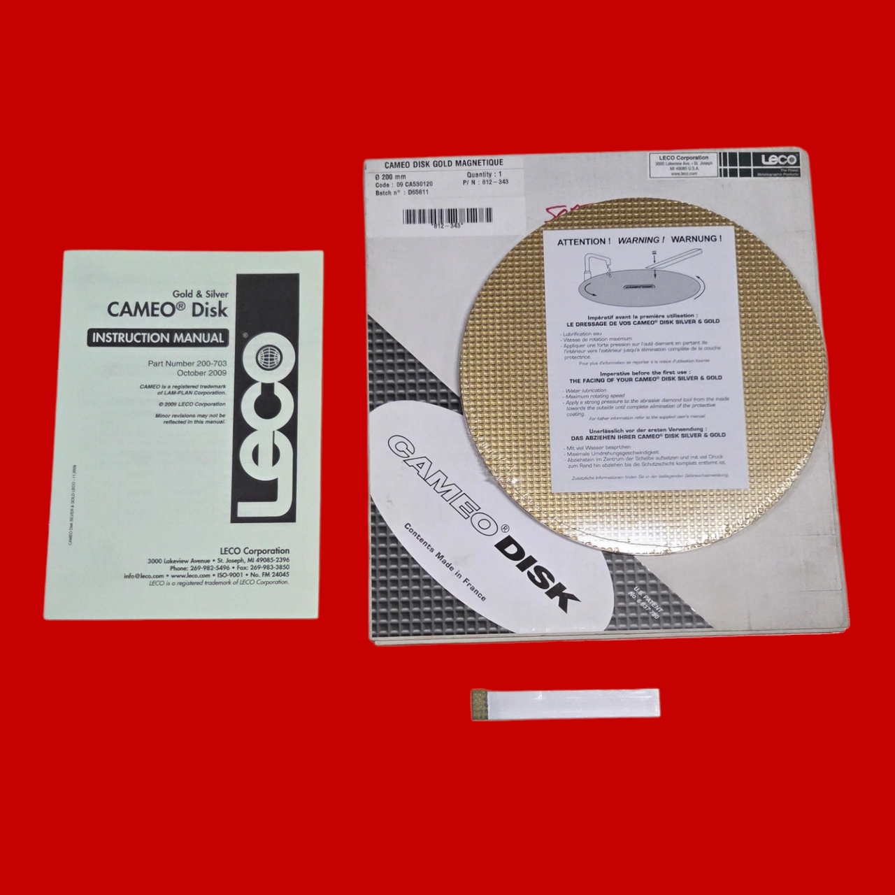 LECO 812-343 Cameo Disk Platinum GOLD for Pre-Polishing Soft Alloys and Non-Ferrous Metals, 200MM