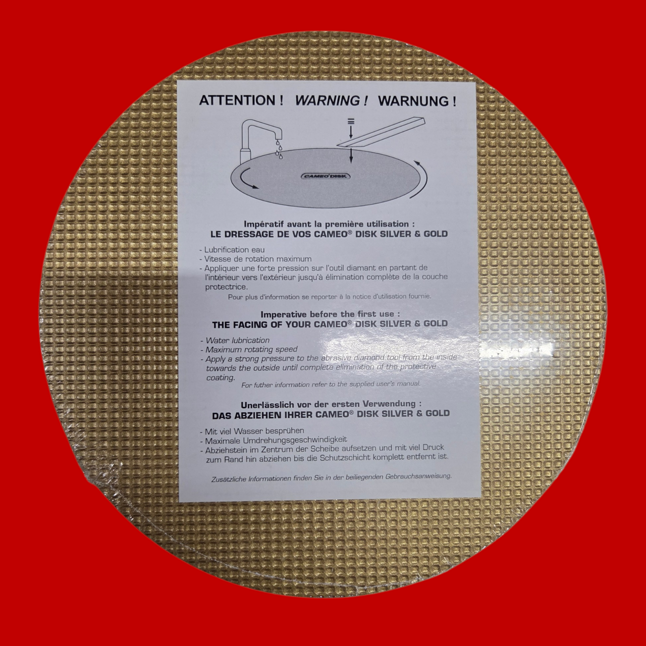 LECO 812-343 Cameo Disk Platinum GOLD for Pre-Polishing Soft Alloys and Non-Ferrous Metals, 200MM