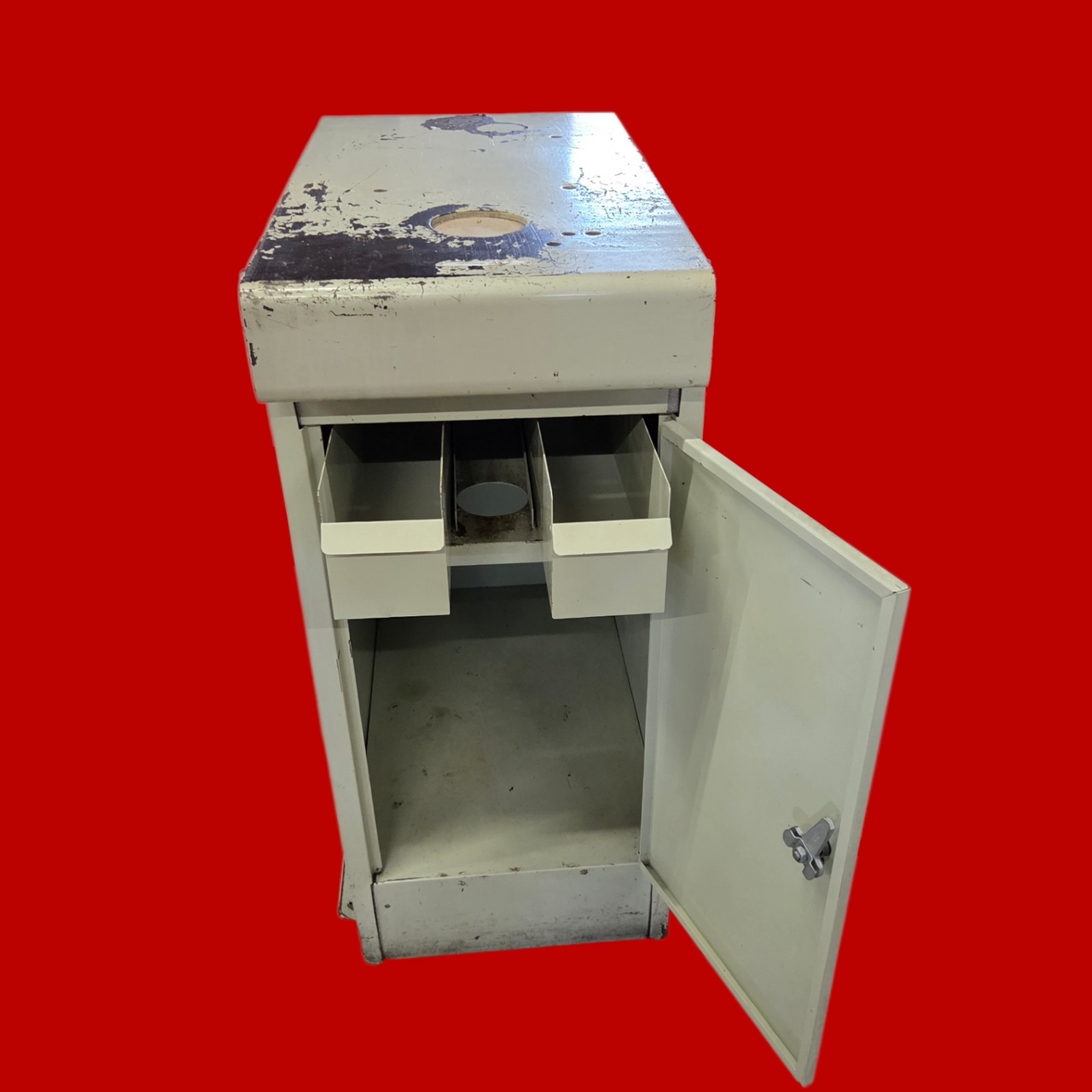 Hardness Tester Stand with Lockable Bottom Storage Space, 34"H X 27-1/2"D X 15"W