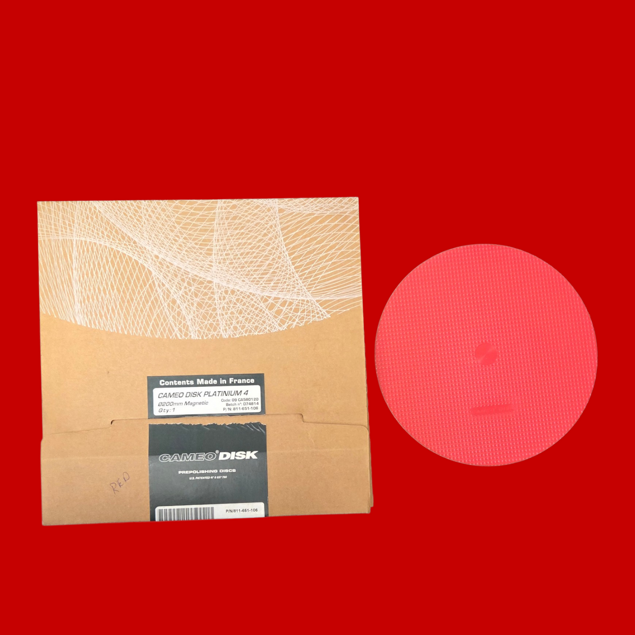 LECO 811-651-106 Cameo Disk Platinum 4 (Red), 200MM Magnetic