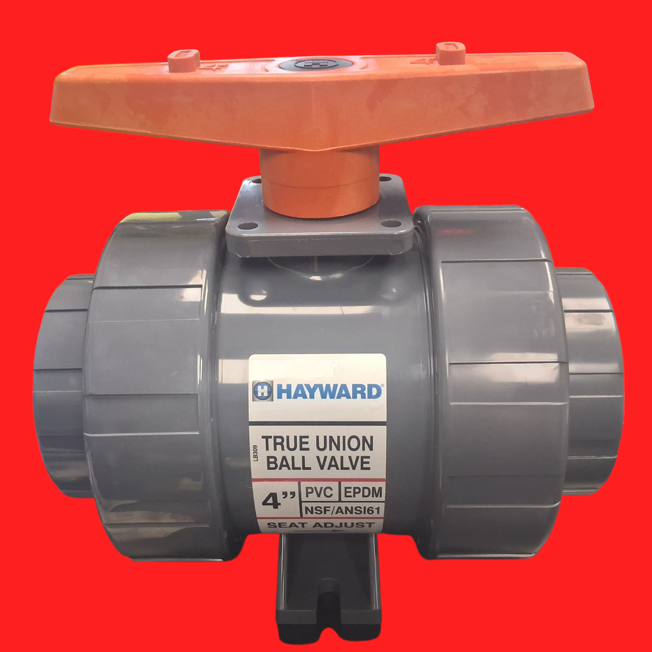 Hayward TB1400SE 4" PVC True Union Ball Valve EPDM O-Rings Socket Weld