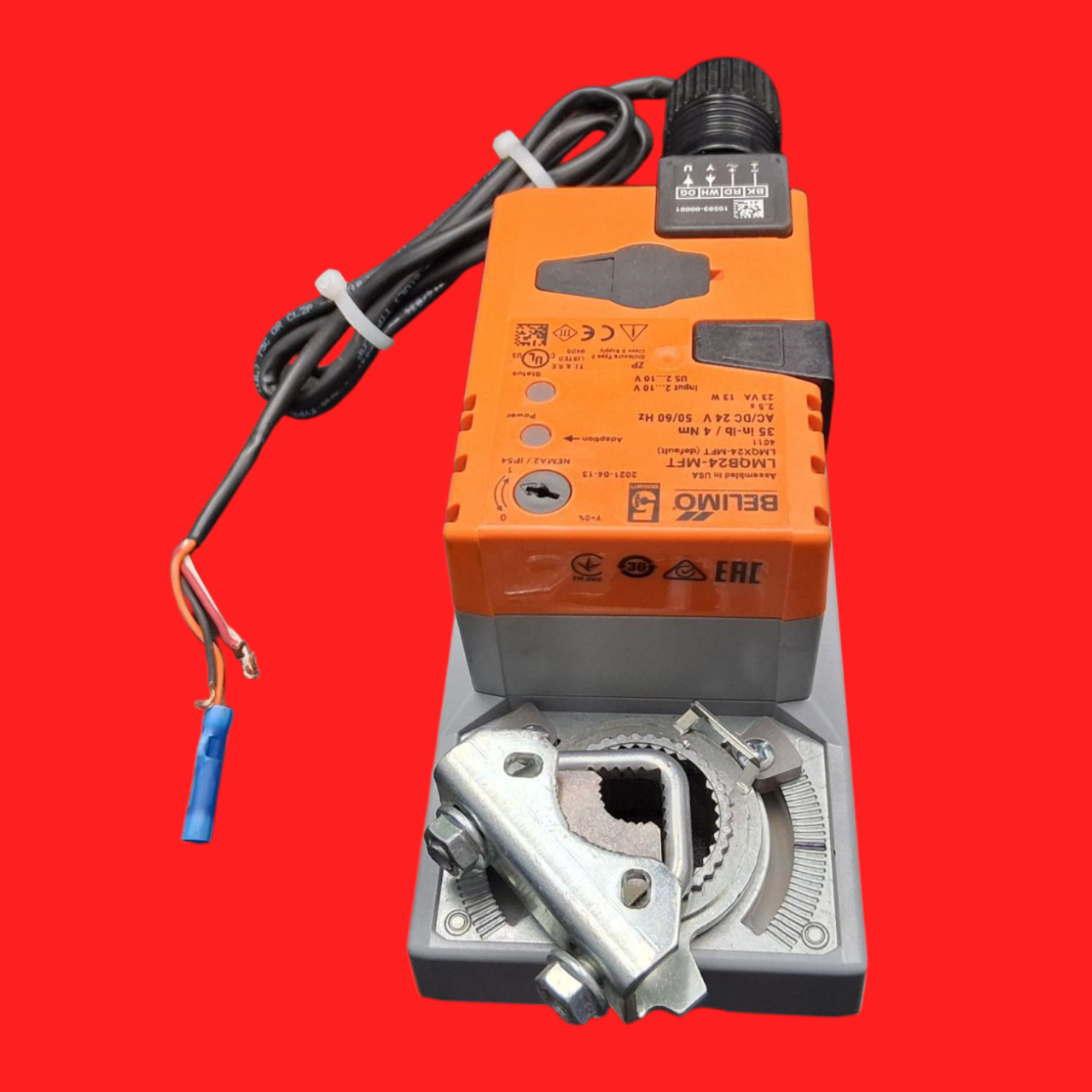 Belimo Damper Actuator, 35 in-lb [4 Nm], Non fail-safe, AC/DC 24 V, MFT/programmable-  LMQB24-MFT