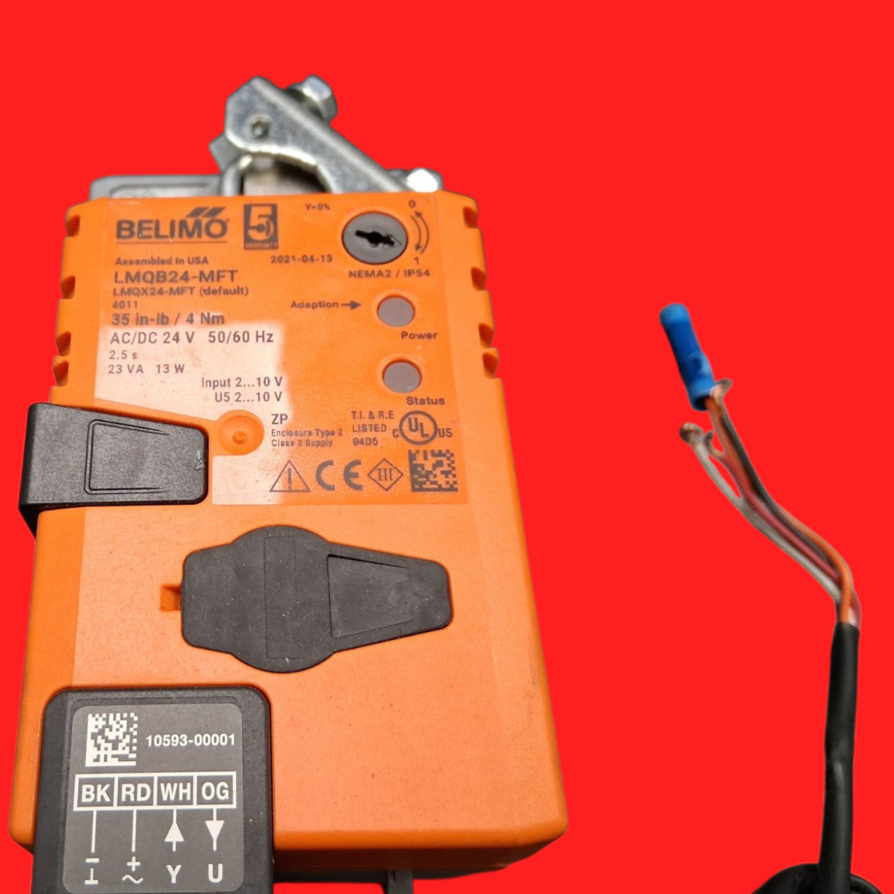 Belimo Damper Actuator, 35 in-lb [4 Nm], Non fail-safe, AC/DC 24 V, MFT/programmable-  LMQB24-MFT