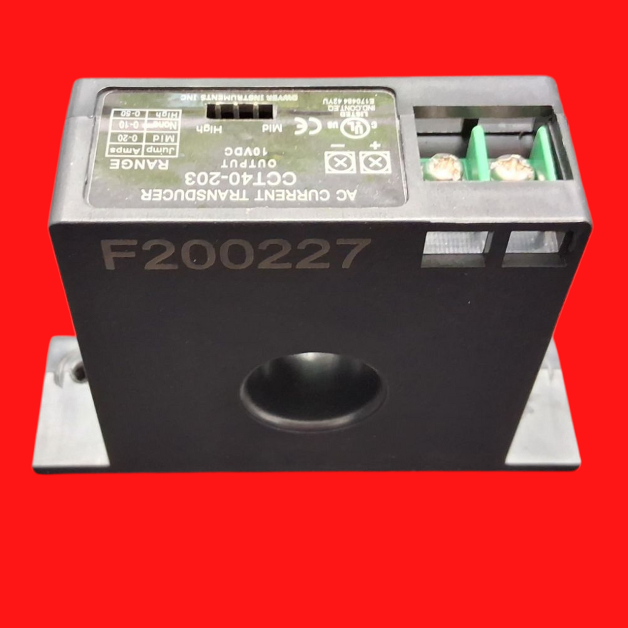 Dwyer AC Current Transformer 10/20/50 A Input, 0-10 V Output, Solid Core- CCT40-203
