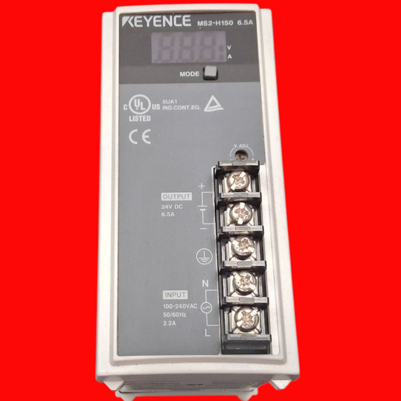 Keyence  Compact Switching Power Supply, Output Current 6.5 A, 150 W- Model- MS2-H150