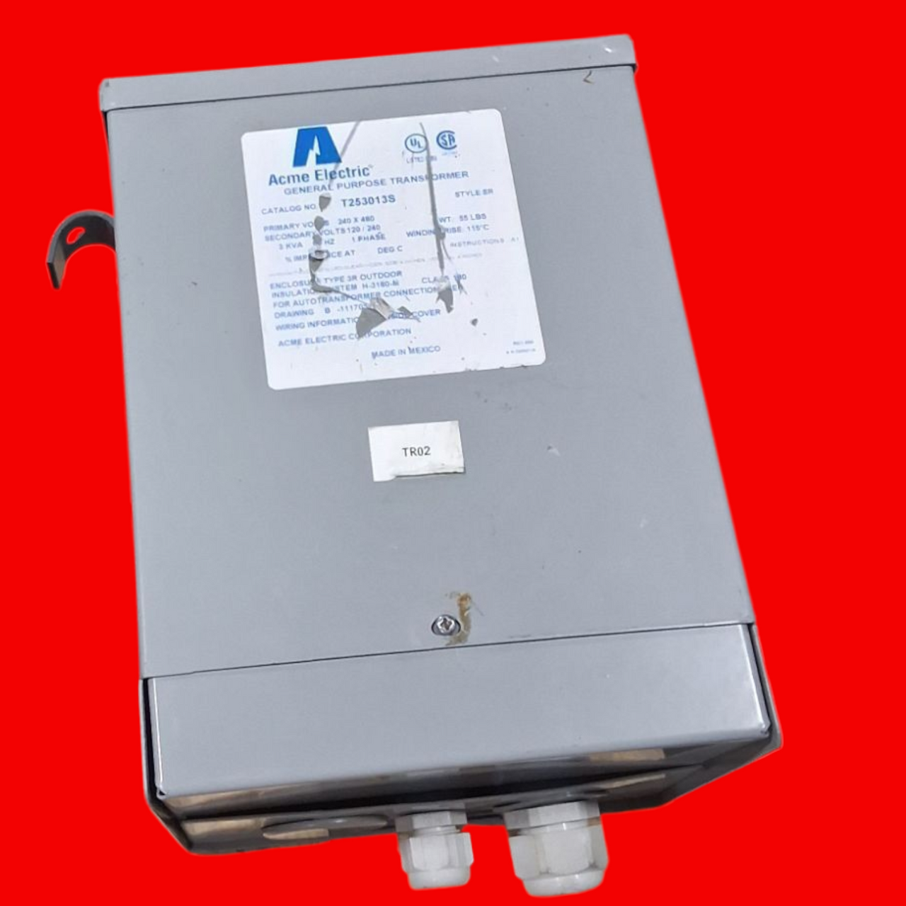  Acme Electric 3 kVA, Single Phase, 240X480 - 120/240V Dry-Type General Purpose Transformer- T253013S